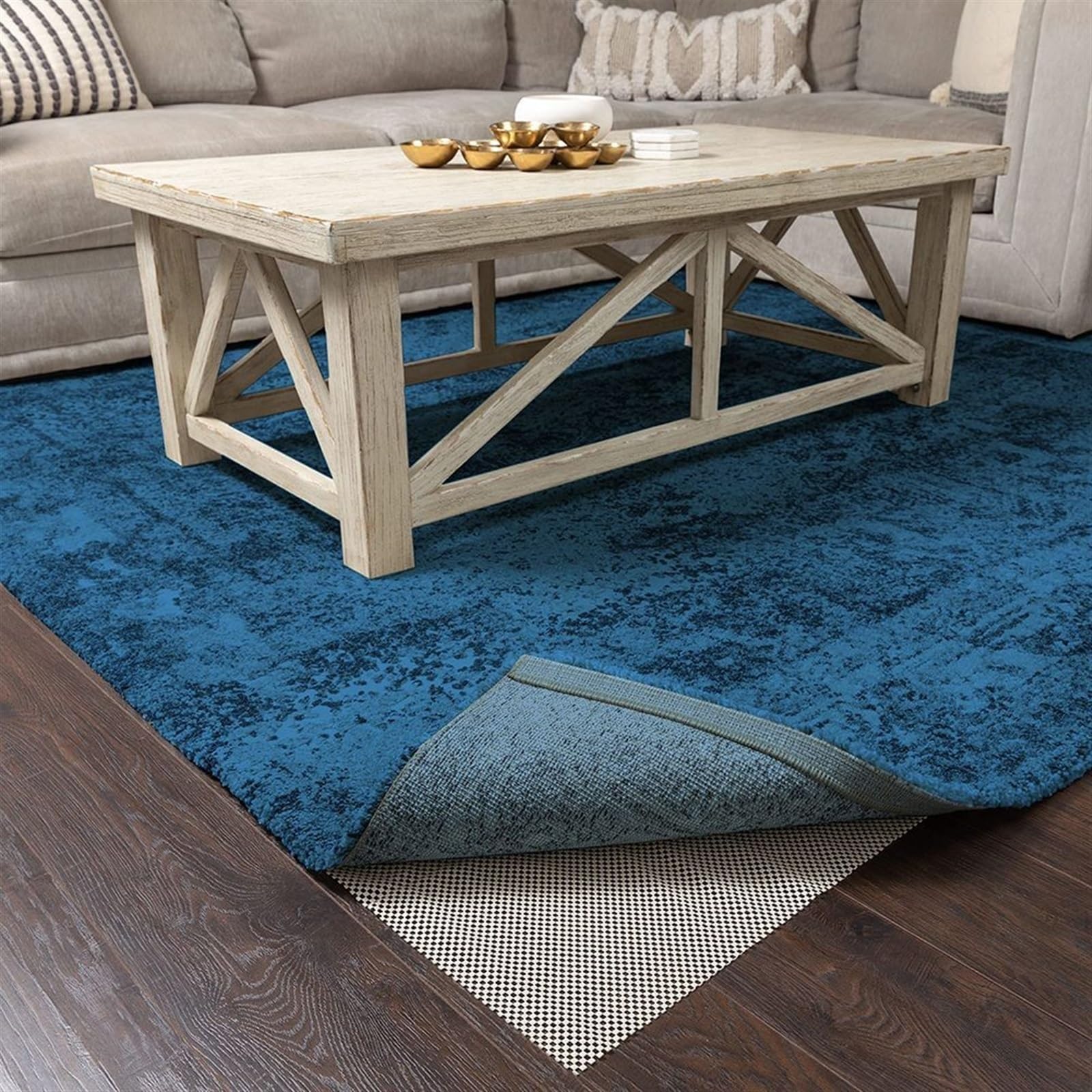 sous Tapis Antidérapant 4PCS de Tapis de Sol d'intérieur antidérapante, sous-Couche antidérapante, Forte Pince, for la Maison et Le Jardin, Accessoires Moquette Tapis stoppeur, Tapis sous-Couche (Col