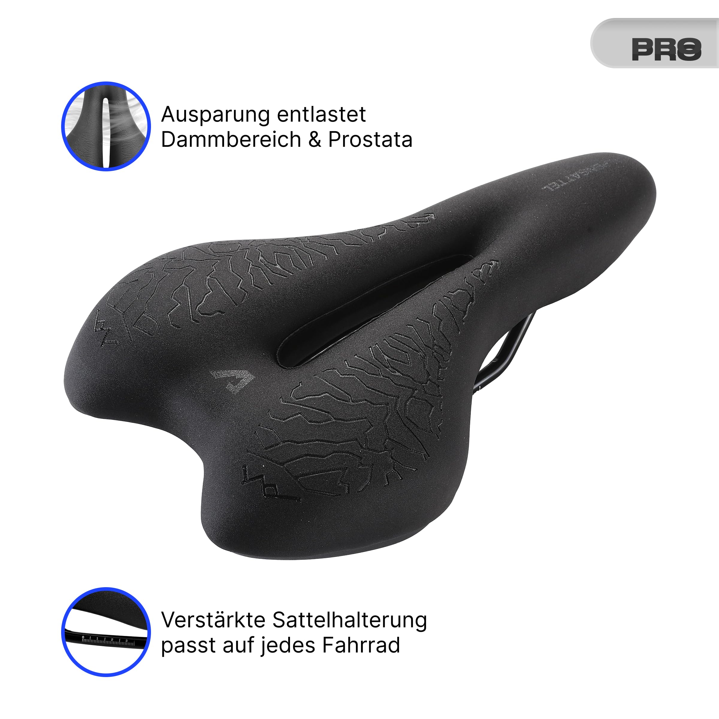 ALPENSATTEL® Ergonomischer Fahrradsattel [3D Memory Foam] - Fahrrad Sattel für Damen & Herren - Atmungsaktives Material für ideale Druckverteilung - Universelle Sattelhaltung für jedes Rad - 4