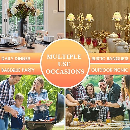 Miniatura 7 de Tegeme 2 manteles desechables de girasol de 42.5 x 70.8 pulgadas, de plástico, rústico, vintage, rectangular, mantel para mesa de comedor, cocina,