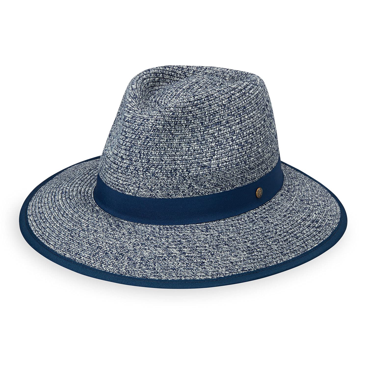 Wallaroo Hat Company Women's Navy Combo Wallaroo ’S Gabi Ponytail Fedora – Upf 50+ Wide Brim, Packable, Stylish Hat For Tennis, Travel, And Adventure, M