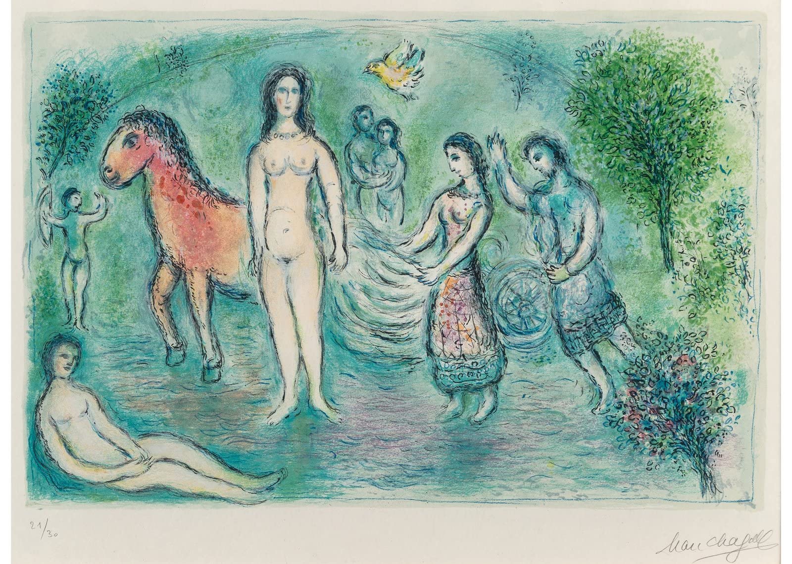 Marc Chagall Hom re L Odyss e 1975 D10879 A2 Poster on Canva - Canvas material flat, rolled, no frame (24/16.5 inch)(59/42cm) - - BLAIRPoster - Film Movie Posters Wall Decor Art Actress Actor Anime