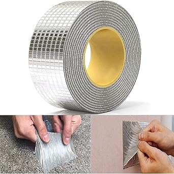 QUAHOG Leakage Repair Waterproof Tape for Pipe Leakage Roof Water Leakage Solution Waterproof Adhesive Tape Sealing Butyl Rubber Tape for Leakage Aluminium Foil Tape (5 CM x 5 M)