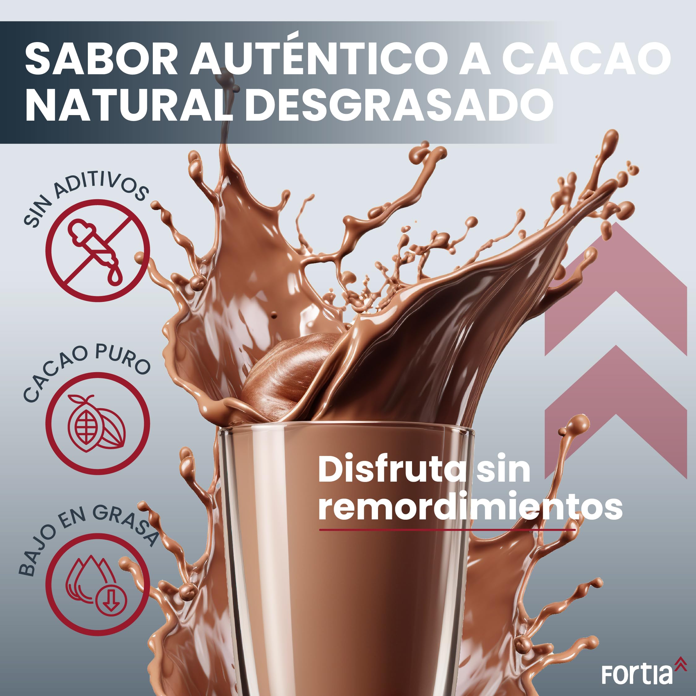 FORTIA Batidos Sustitutivos De Comida Alto En Proteínas Solo 140 Kcal | Batido Sustitutivo Adelgazar Alto En Vitaminas | Batido Saciante | Batido Sin Gluten 920 g Chocolate (920 g, chocolate)
