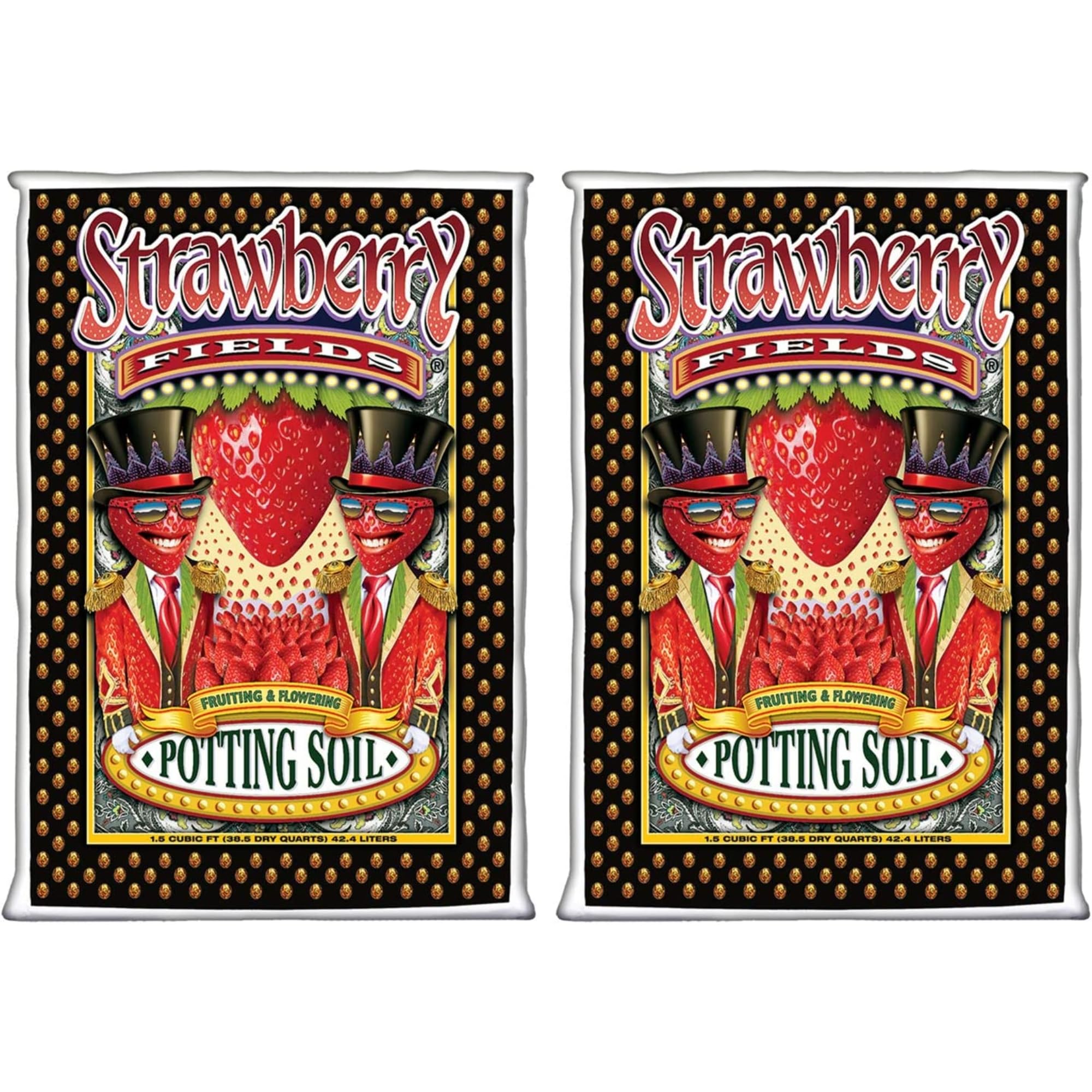 FoxFarmStrawberry Fields Flowering Garden Potting Soil, 1.5 Cubic Feet (2 Pack)