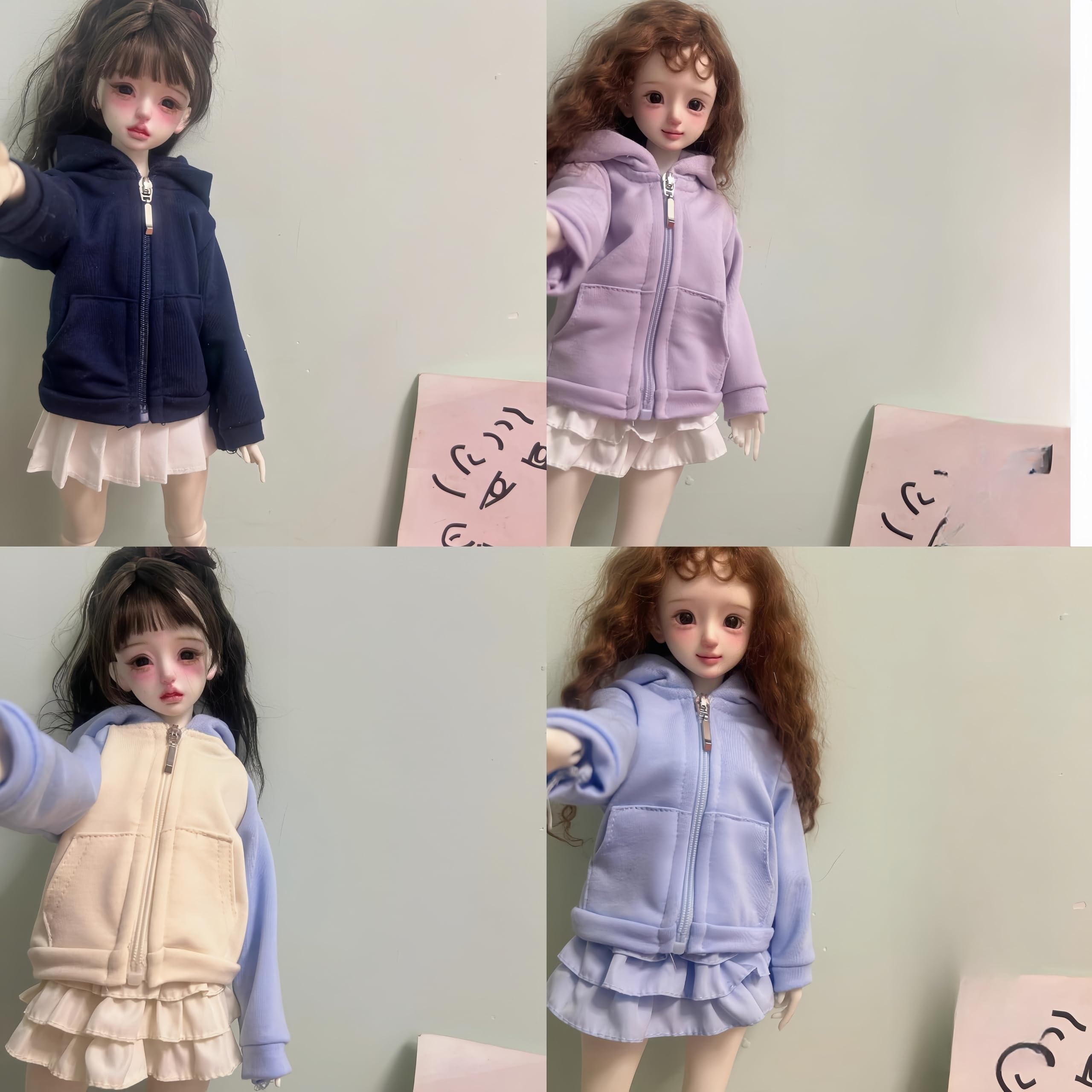 Set di vestiti per bambole BJD da 1/4 con giuntura sferica, fatti a mano, alla moda, adatti per bambole da 40,6 a 45,7 cm (18#)
