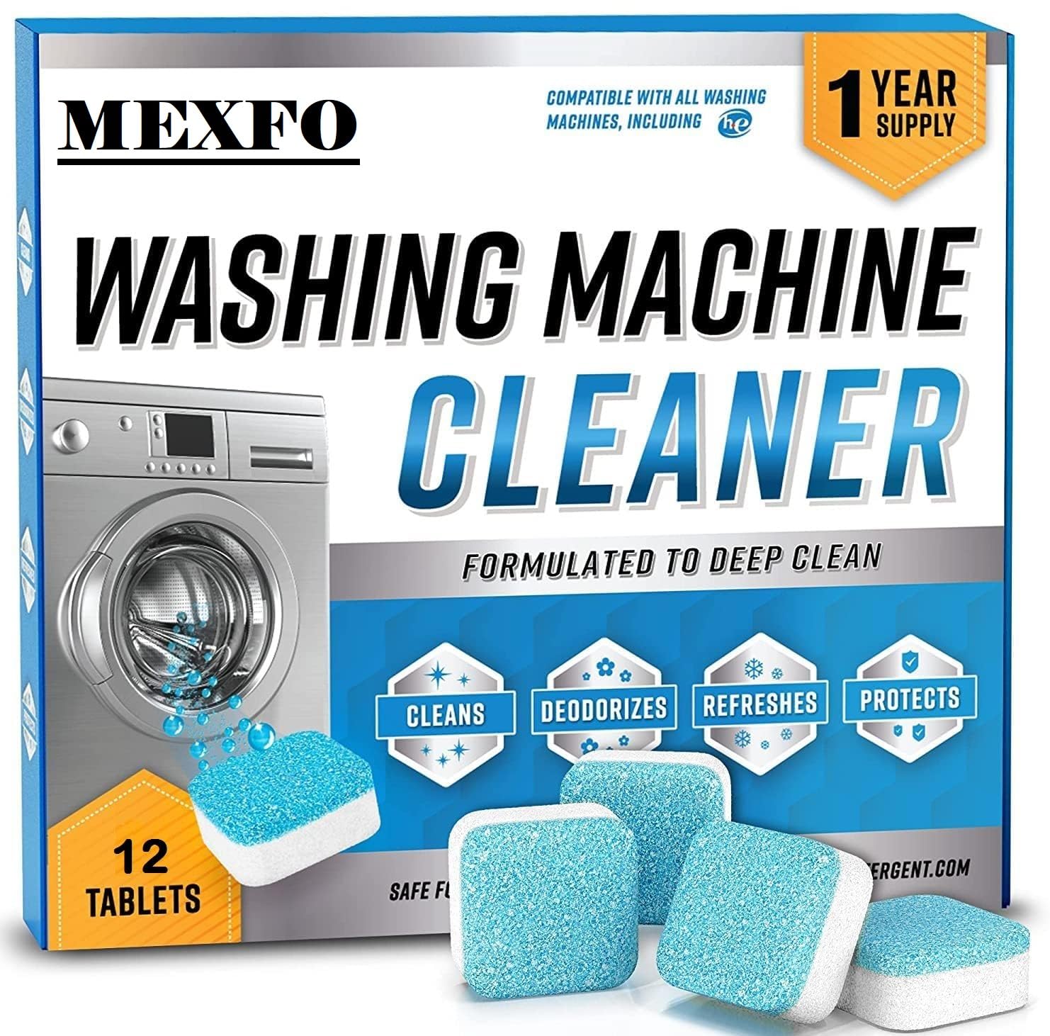 MEXFO Washing Machine Cleaner Descaler - Deep Cleaning Tablets For HE Front Loader & Top Load Washer, Clean Inside Drum And Laundry Tub Seal (Washing Machine Cleaner (20) (B0D95NR2QC) Amazon Price History, Amazon Price Tracker