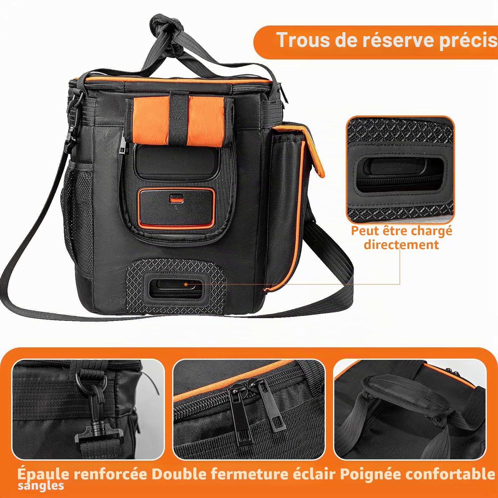Sac de voyage pour JBL Partybox Encore 2 – Étui de transport résistant aux chocs avec port de charge directe et maille ventilée pour haut-parleurs, fêtes en plein air/camping (convient pour