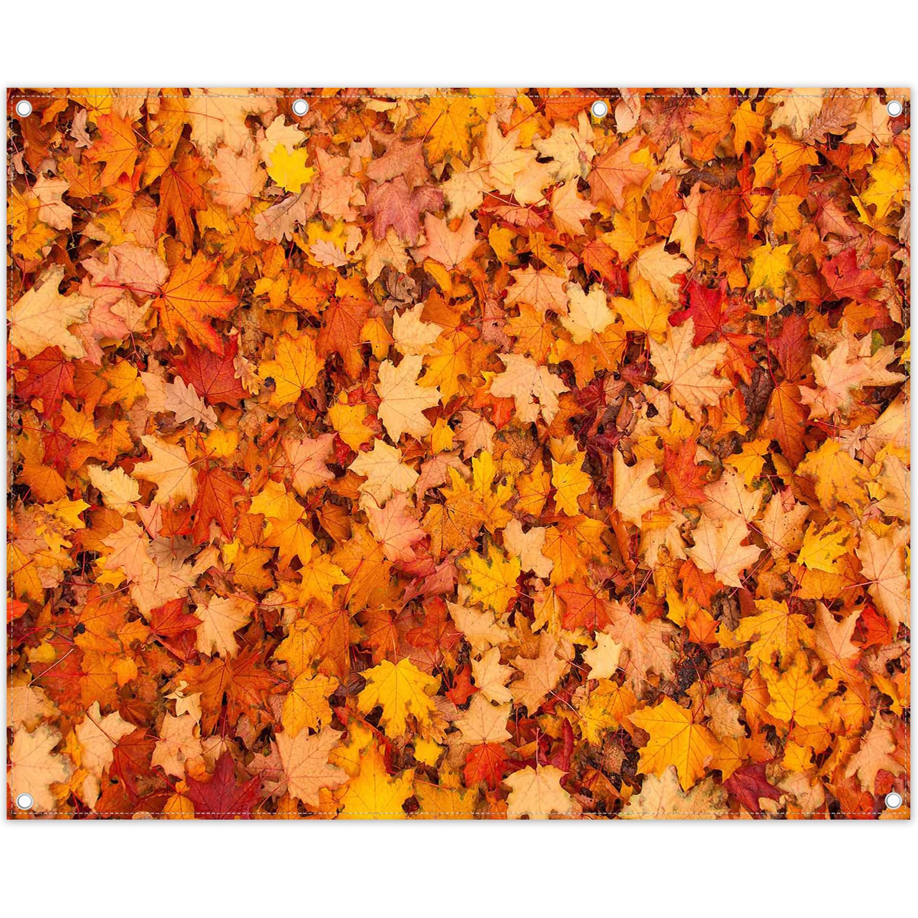 ZTHMOE 10x8ft Fall Maple Leaves Photography Backdrop Autumn Friendsgiving Scene Background Floor Party Supplies Halloween Decoration Banner Photo