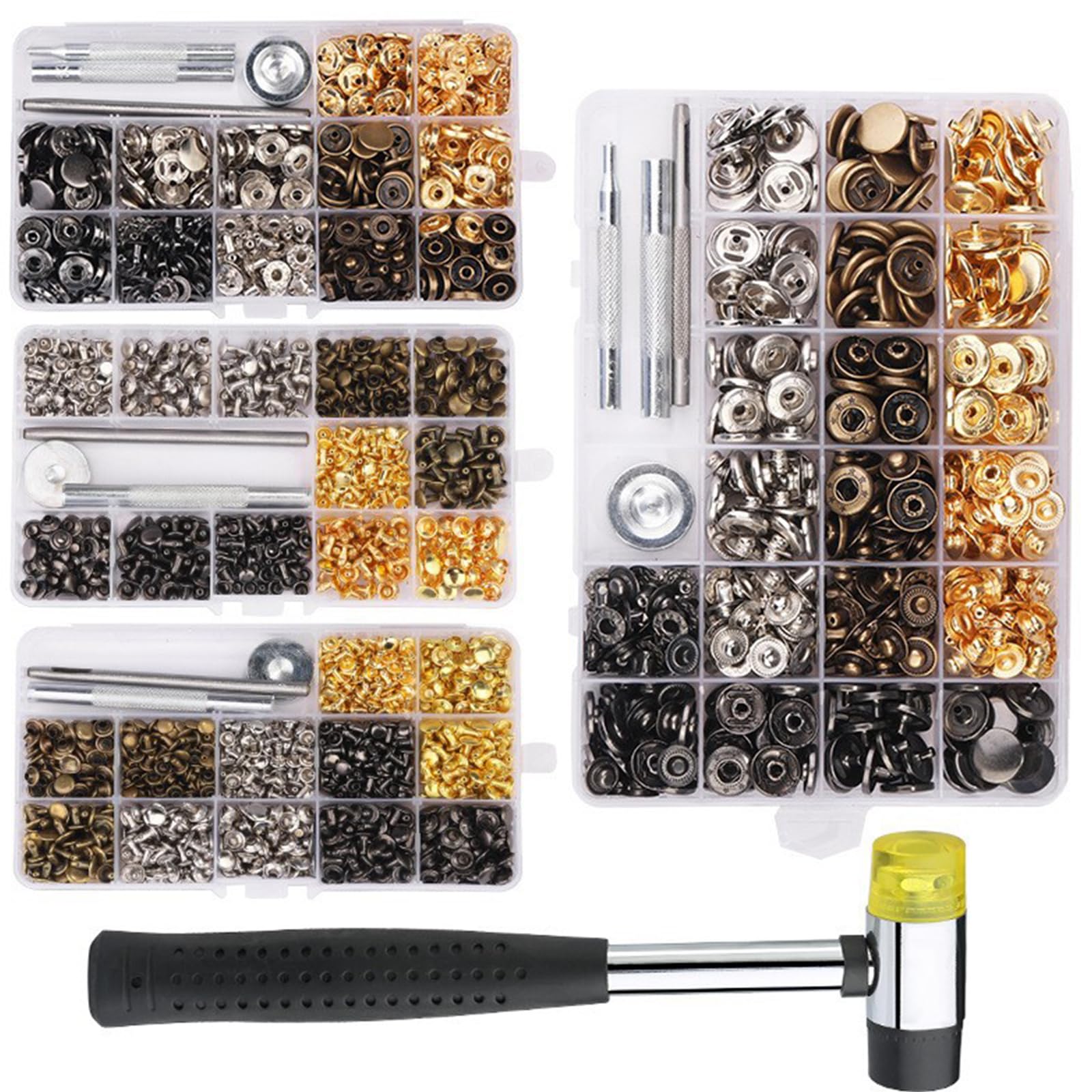 Bottoni a pressione pratici bottoni automatici in pelle vestiti giacche accessori per borse in metallo chiusure resistenti in pelle