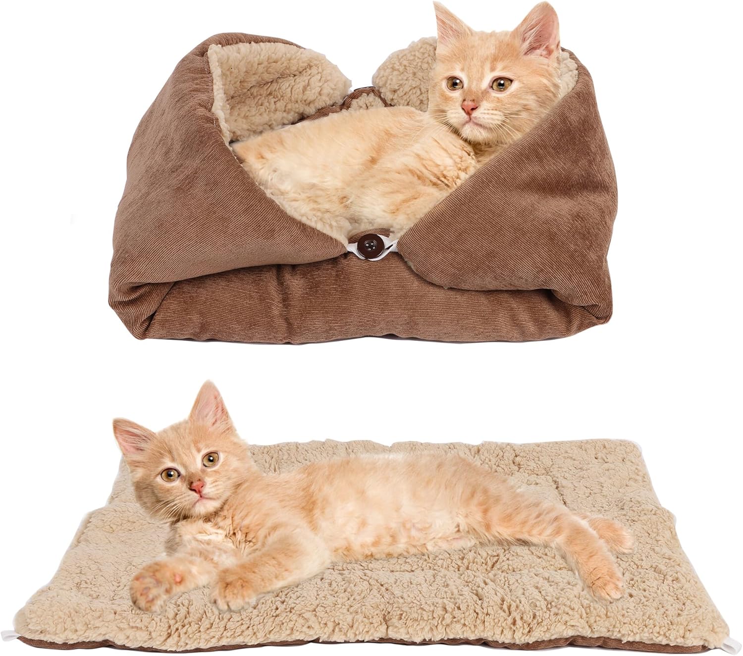 Cat Bed, 2 in 1 Cat Bed Mat for Indoor Cats, Cat Cushion Bed, Bed