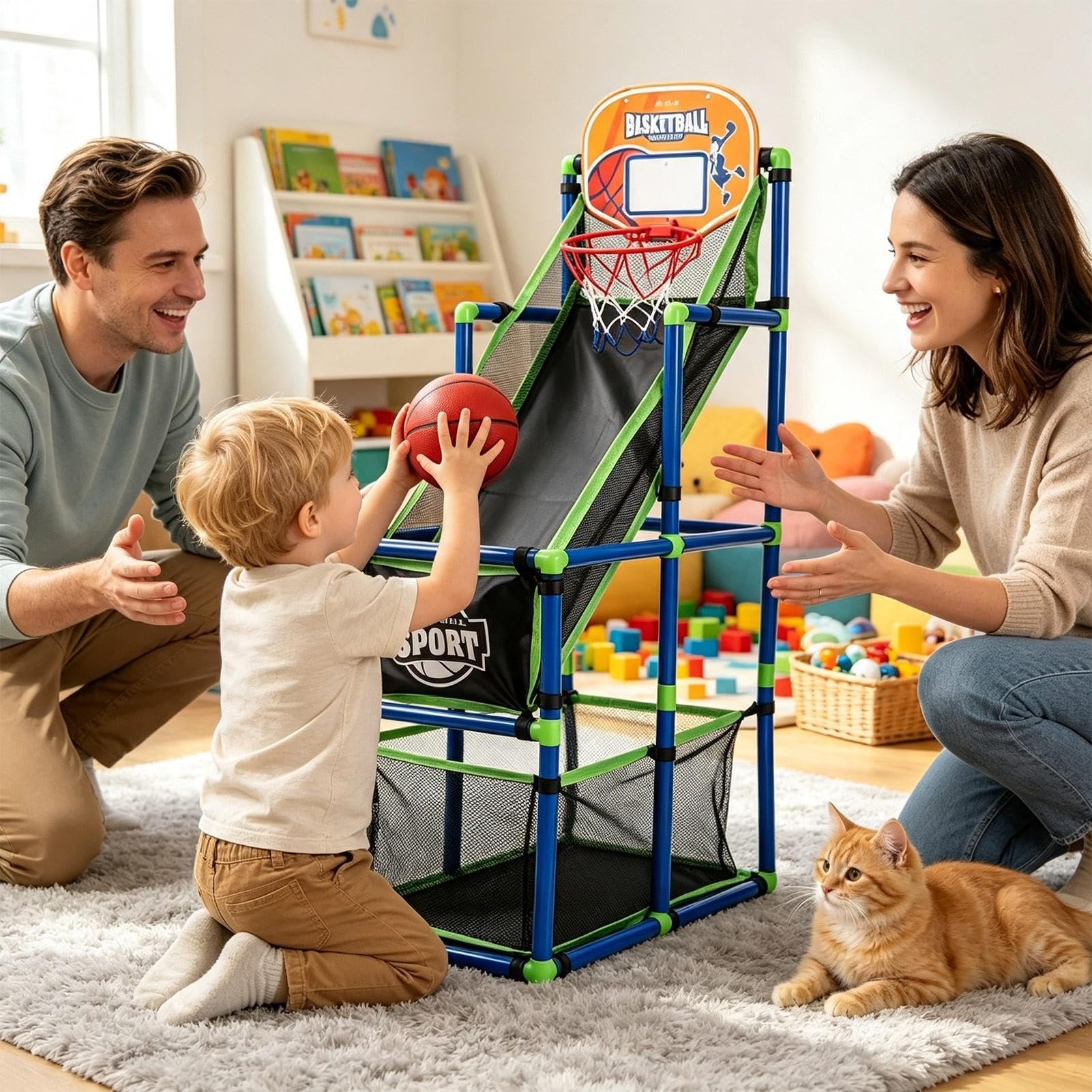 Indoor gra w koszykówkę dla dzieci z piłką i