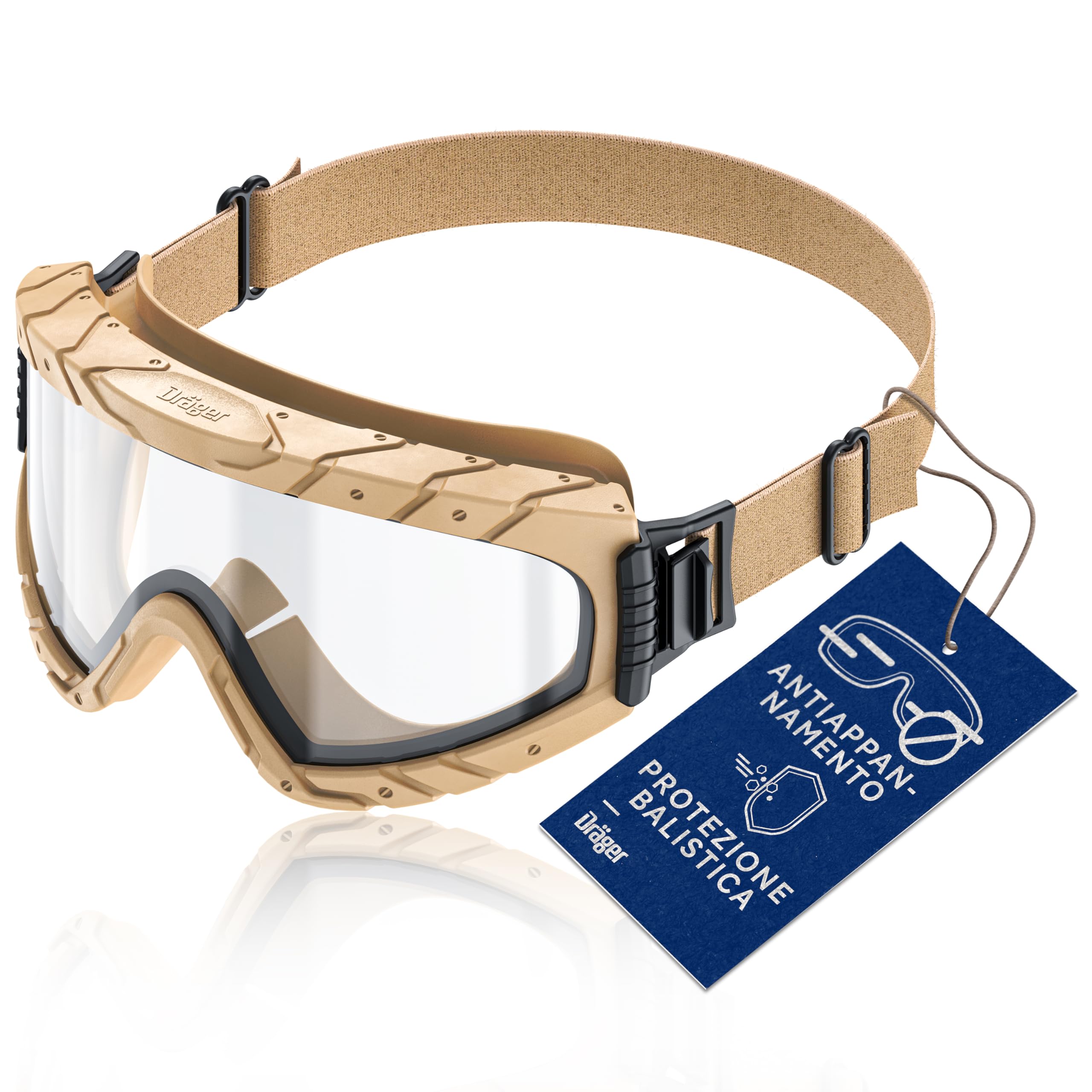 Dräger Occhiali protettivi X-pect 4800 & 4900 | Occhiali di sicurezza leggeri e trasparenti| antigraffio, antivento e antiappannamento | adatti per portatori di occhiali