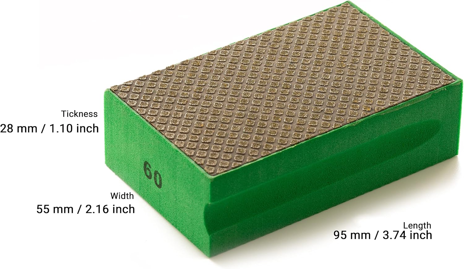 GLASS POLISH PRO Diamond Hand Pad Bundle – Set of 4 Foam Sanding Blocks with 60 Grit, 120 Grit (x2), and 200 Grit for Glass, Tiles, Ceramics, Concrete, Granite, Marble, and More