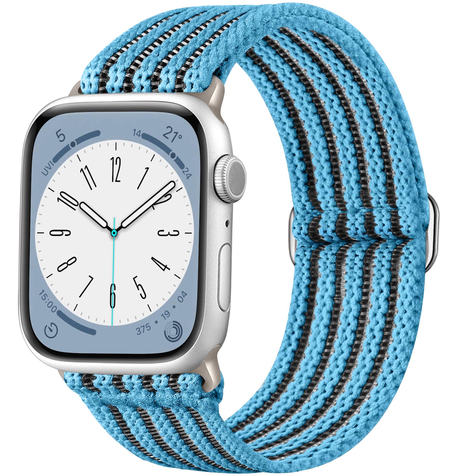 Braided Stretchy Band Compatible with Apple Watch Bands 38mm 40mm 41mm 42mm 44mm 45mm 46mm 49mm for Women Men, Adjustable Nylon Solo Loop Elastic Straps for iWatch Series 10 9 8 7 6 5 4 3 2 1 SE Ultra