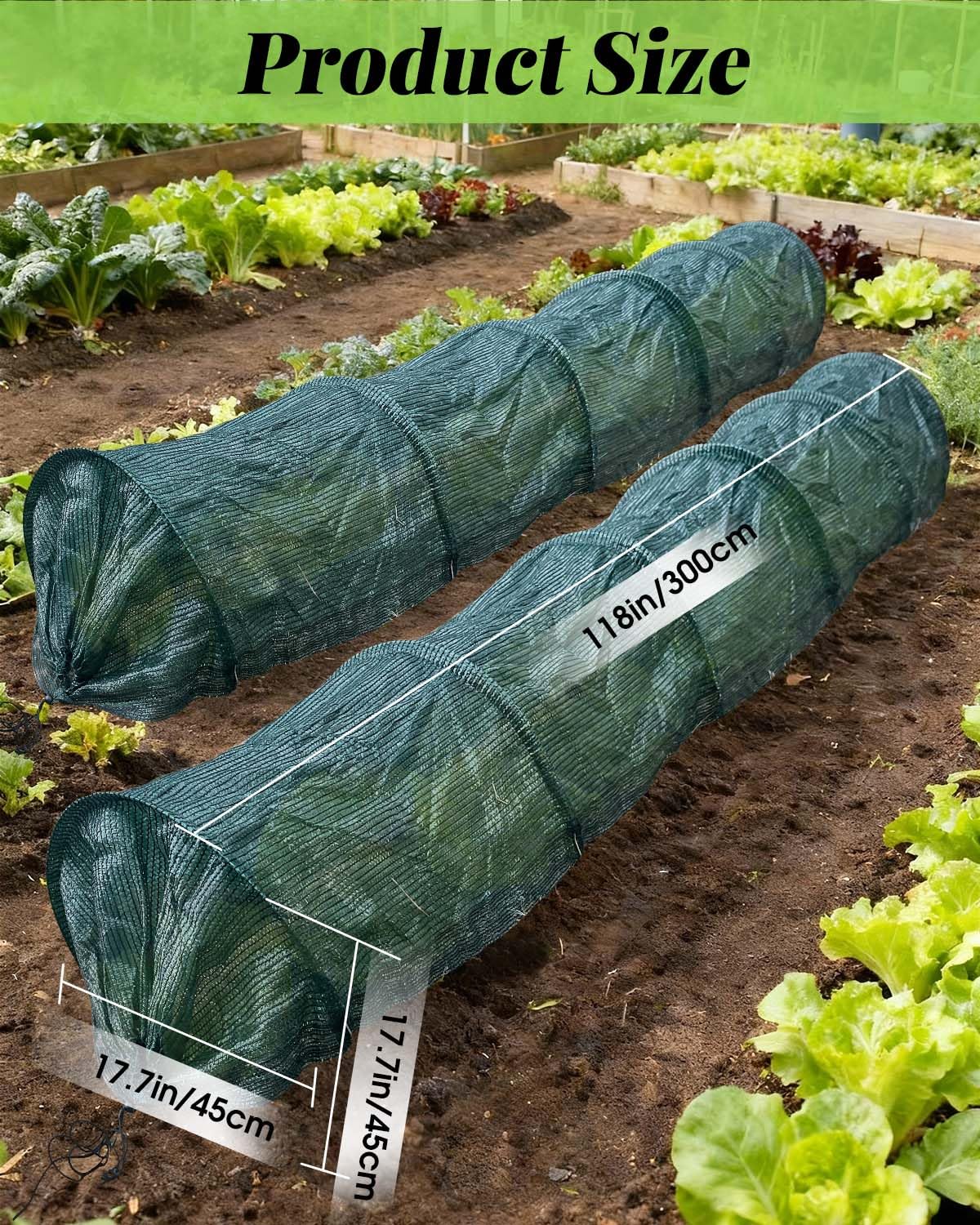 Filet de serre pour plantes, tunnel de croissance de jardin, filet de cloche pour parcelle de plantes, tunnel bas de culture pour plantes, maille de protection pour légumes