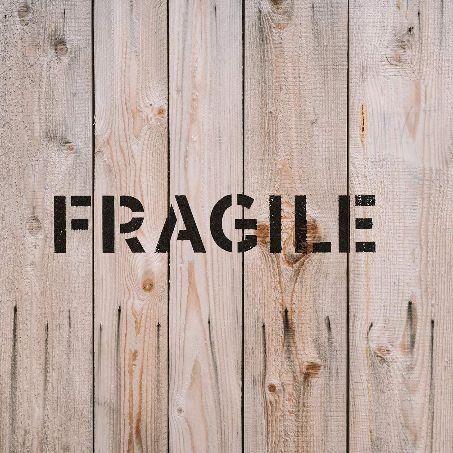 Fragile Word Stencil - Laser Cut Stencils, Paint Stencils, DIY Craft, Stencils for Crafts, Spray Paint Stencils