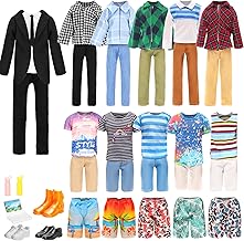 Miunana 14 Kleidung für Jungen Puppen = Anzug Freizeitbekleidung Kleidung Hosen Badehose Outfits Schuhe Laptop Zubehör für Puppen