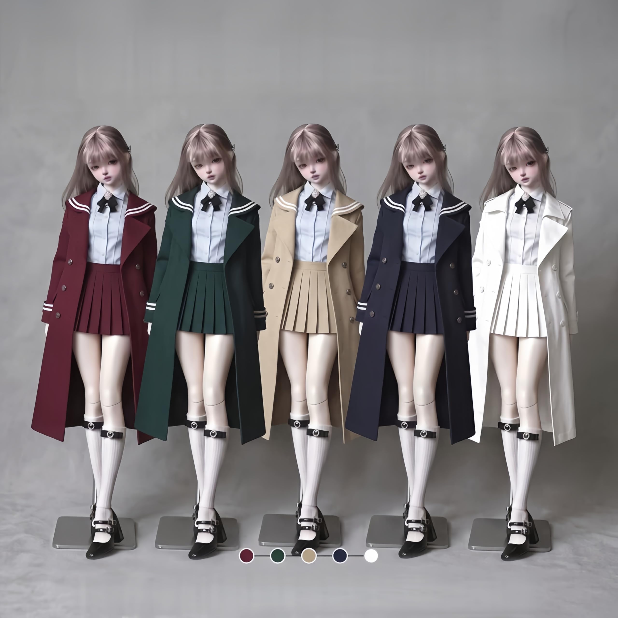 Bjd Puppenkleidung mit Kugelgelenk, handgefertigt, modisches Set, geeignet für 1/3 1/4 1/6 Bjd-Puppen (05, 1/4)