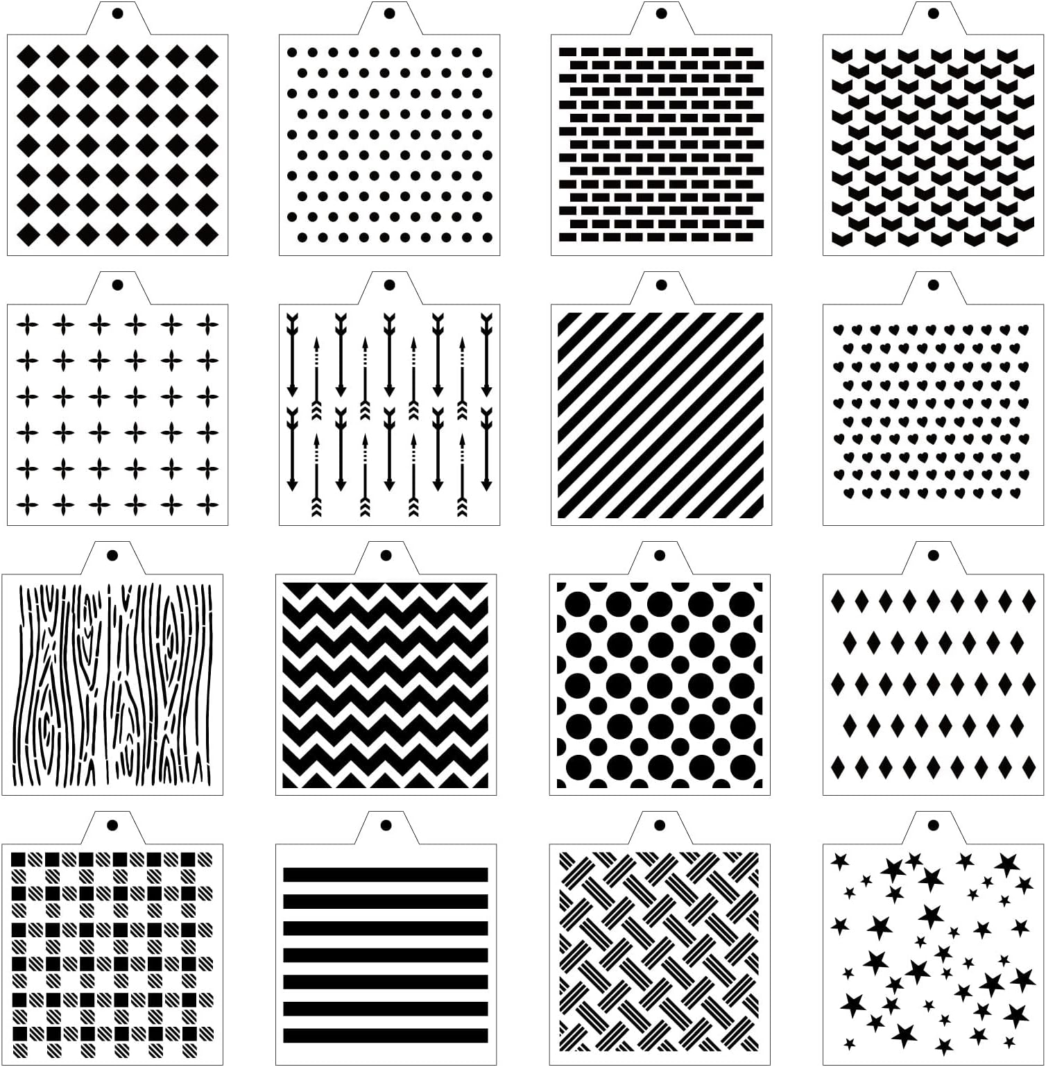 16 Pcs Cookie Stencil Baking Stencils for Royal Icing Cookies, Airbrush Cookies, PYO Cookies,Craft Painting Stencil, Biscuit Cake Stencil,Compatible with Stencil Holder Genie Frame (5.5 x 5.5 Inch)