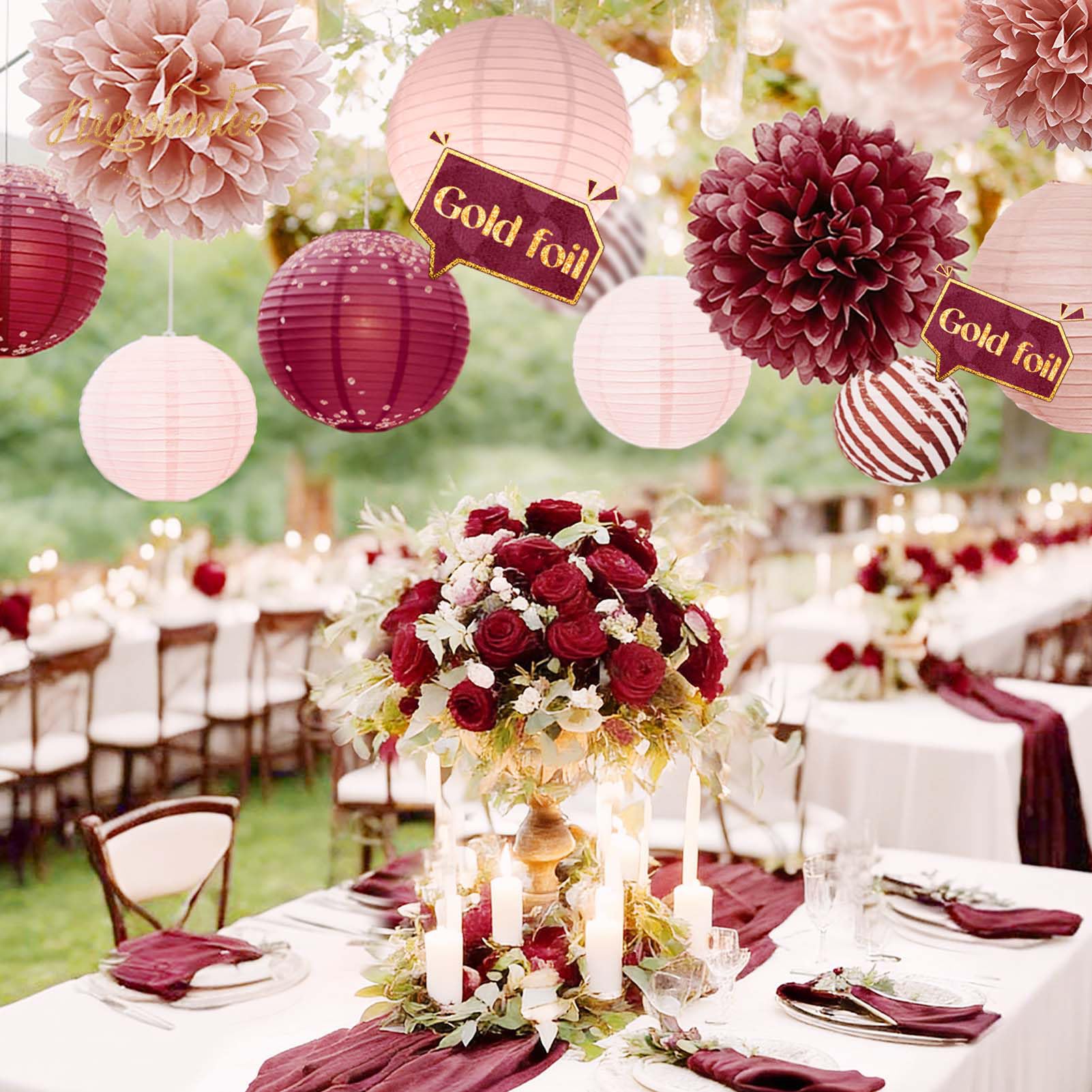 Kit Decorazioni Feste 14 Pezzi In Viola E Bianco Lavanda: Lanterne Di Carta, Pompon E Ventagli Per Compleanni, Matrimoni E Lauree