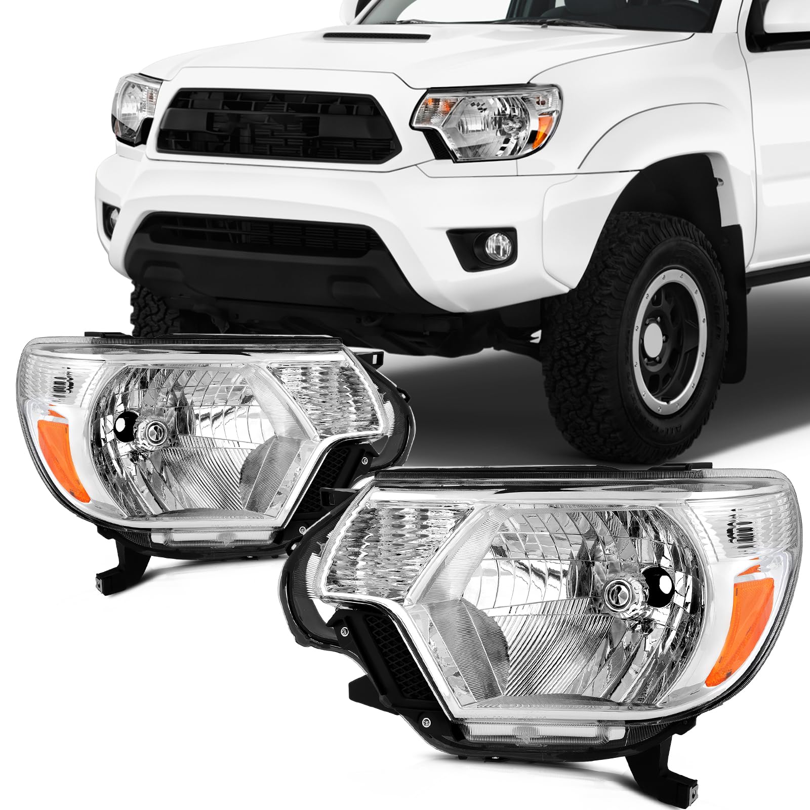SCITOO Headlight Assembly Fit 2014-2021 For Toyota 4Runner Black Housing Amber Reflector Pair Headlights 81170-35571 — view 52