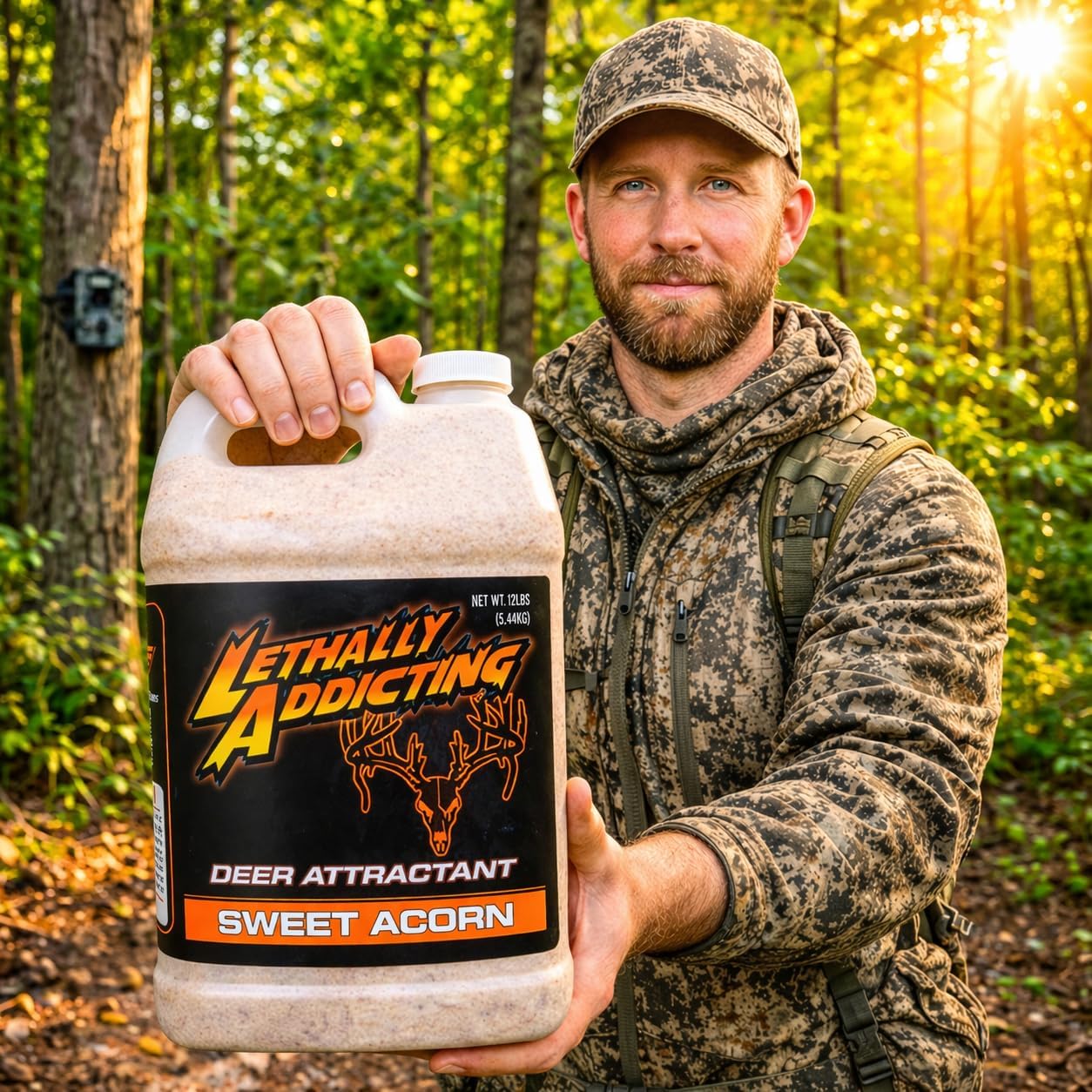 Deer Mineral & Attractant – 12lb 1-Year Supply Jug – Trophy Whitetail Attractor for Trail Cameras, Hunting Sites & Mineral Licks | USA Made (Sweet Acorn Flavored Deer Attractant)