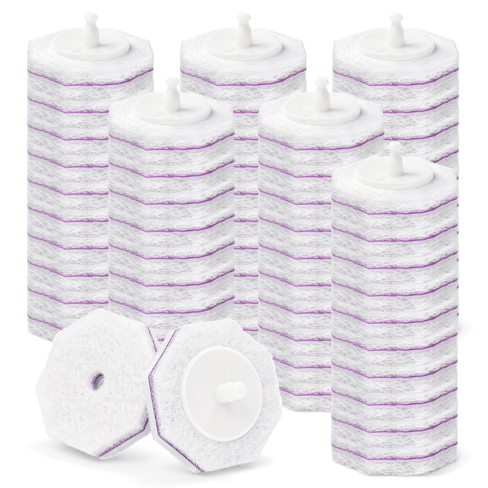Rayneay White Toilet Brush Replacement Head, 60Pcs Disposable Toilet Wand Refills