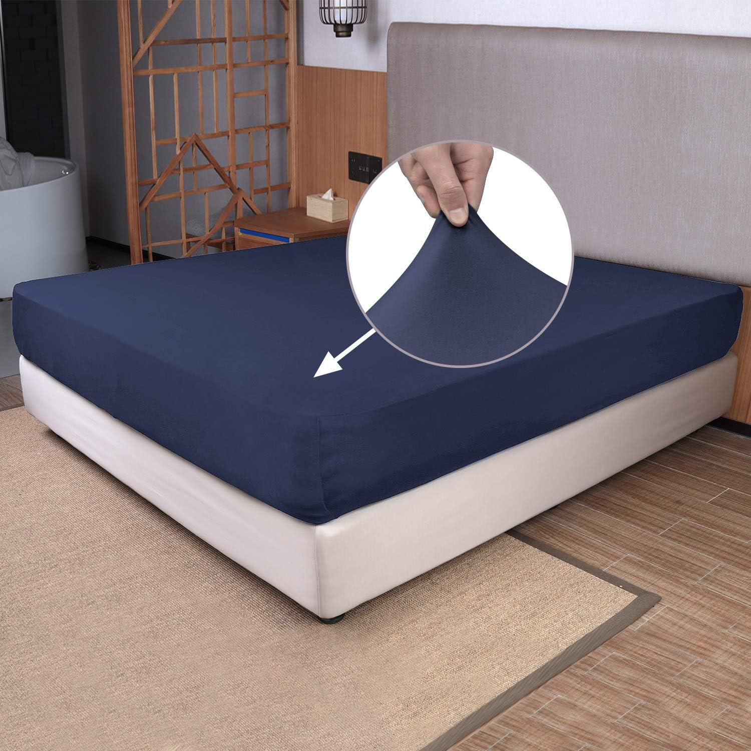 N&Y HOME Full Fitted Sheet Navy Blue