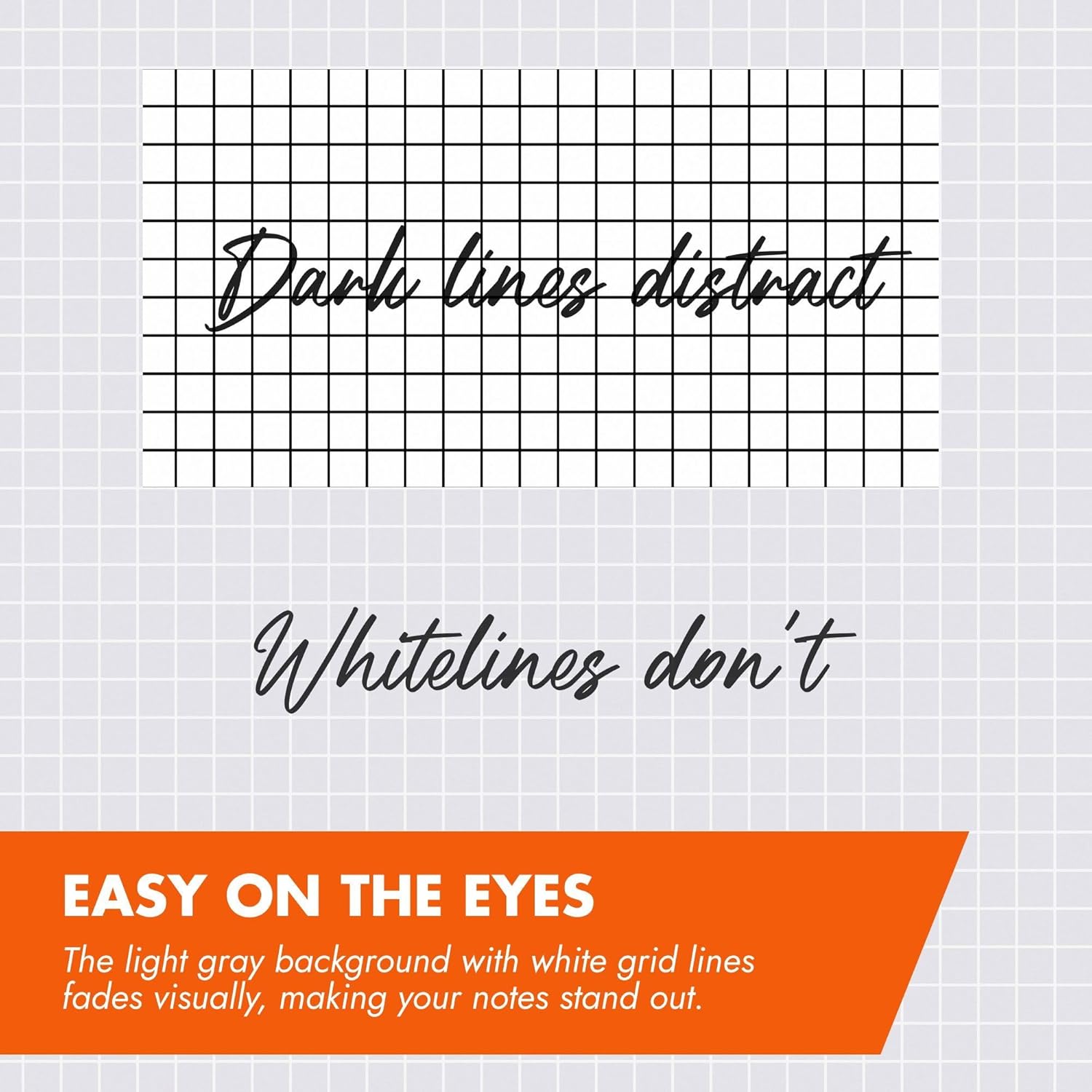 Whitelines Spiral Wire Bound Graph Ruled Notebooks, Premium 20# Gray Paper, 11" x 8.5" 70 Sheets, Makes Your Notes Stand Out and Links Them To The Digital World, Proudly Made in USA (Pack of 12)