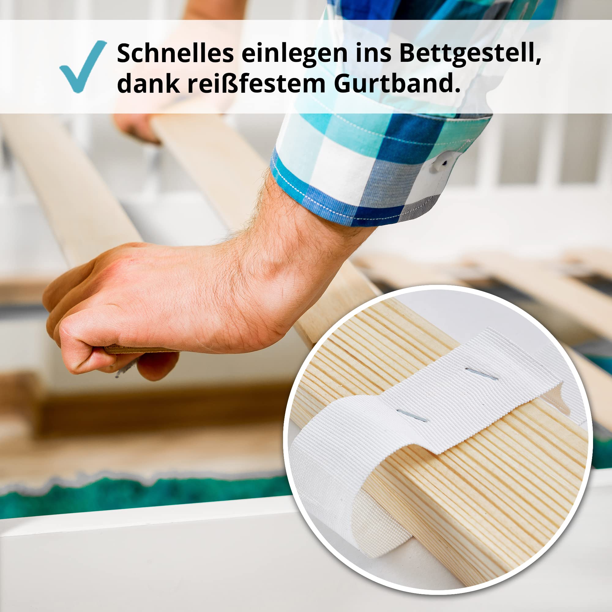 Wolkenland Premium Rollrost Rolllattenrost für Ihr Bett – Lattenrost – stabile 2 cm Dicke Holzlatten bis 400 kg belastbar – 4 Größen zur Wahl – für erholsamen Schlaf (90 x 200 cm 23 Latten)