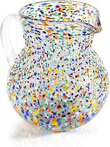 Miniatura 1 de Crotana Glassware - Jarra de vidrio estilo mexicano de 84 onzas, juego de 1 pieza, cristalería de estilo mexicano vidrio soplado personalizado -