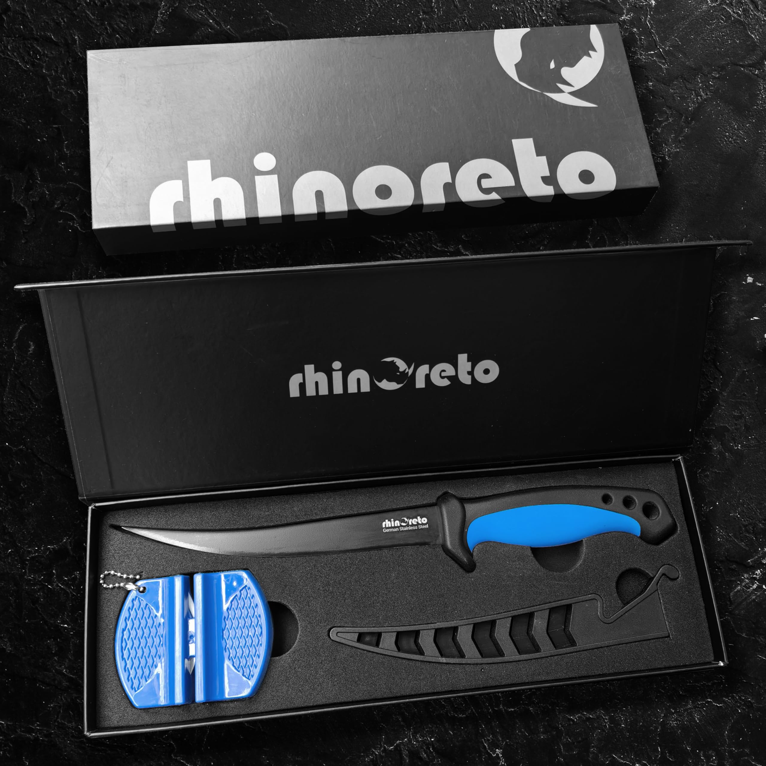 ダイビングナイフ　フィレナイフ　5インチ　9インチ　フィレットナイフ Amazon.co.jp: Rhinoreto フィッシュフィレナイフセット 鞘と