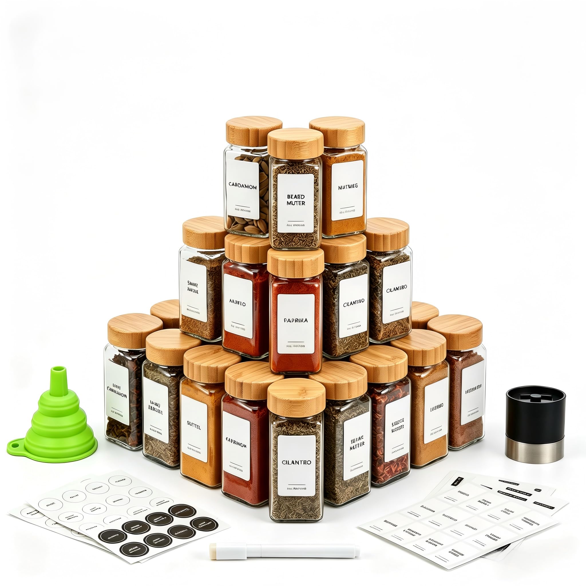Amazon.com: Forhaodejia Spice Jar Set, 24 Pcs 4oz Glass Spice Jars