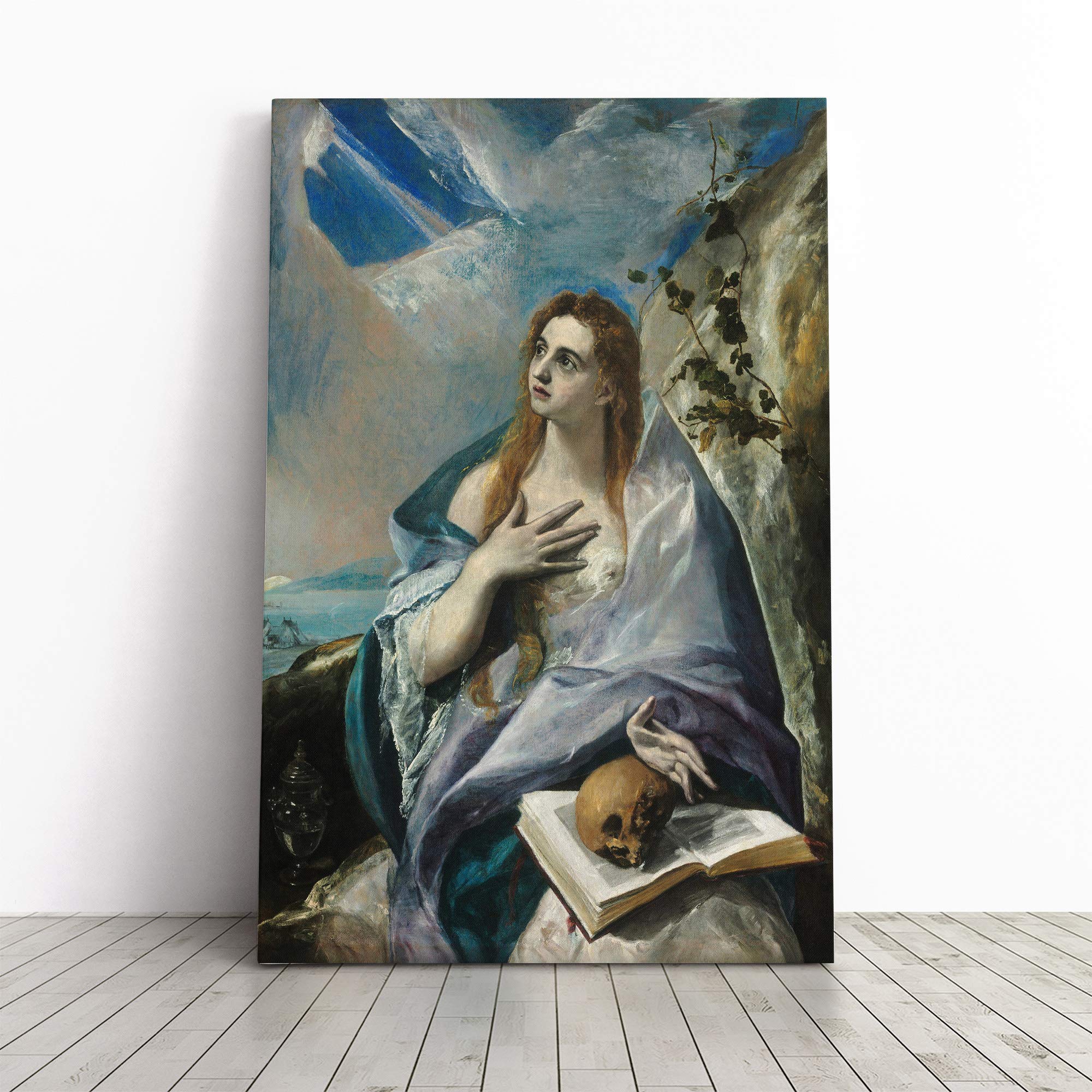 El Greco The Penitent Magdalene Canvas Print | Gallery Wrapped 30mm Frame Wall Art | 20x14 inches | Ready to Hang | Modern Picture | Living Room Bedroom Lounge Office