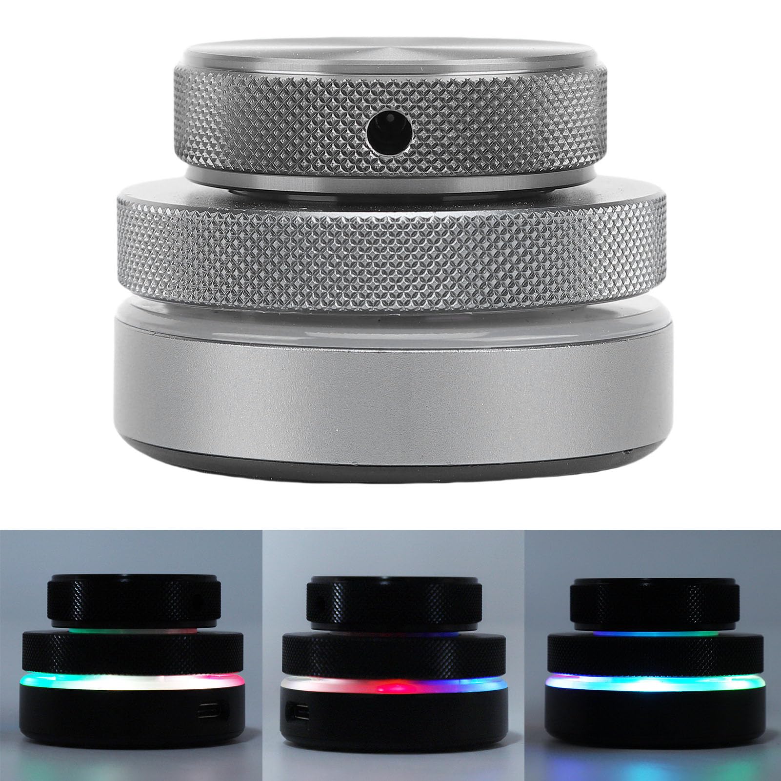 Ejoyous USB Lautstärkeregler mit RGB-Licht, 2,4 GHz Bluetooth Lautstärkeregelung kabelgebundener Multimedia-Controller für Smartphones, Tablets und PCs