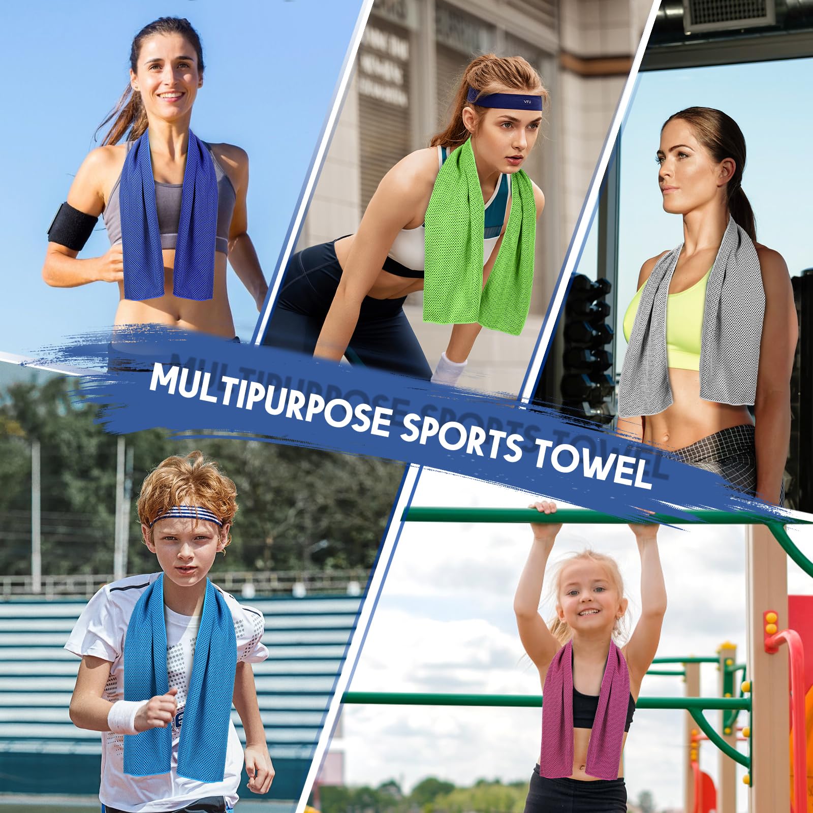 Confezione da 20 asciugamani rinfrescanti per il collo, 101,6 x 30,5 cm, per sport, con custodia per il trasporto, asciugamani rinfrescanti per il collo, per il sudore, il fitness, i viaggi