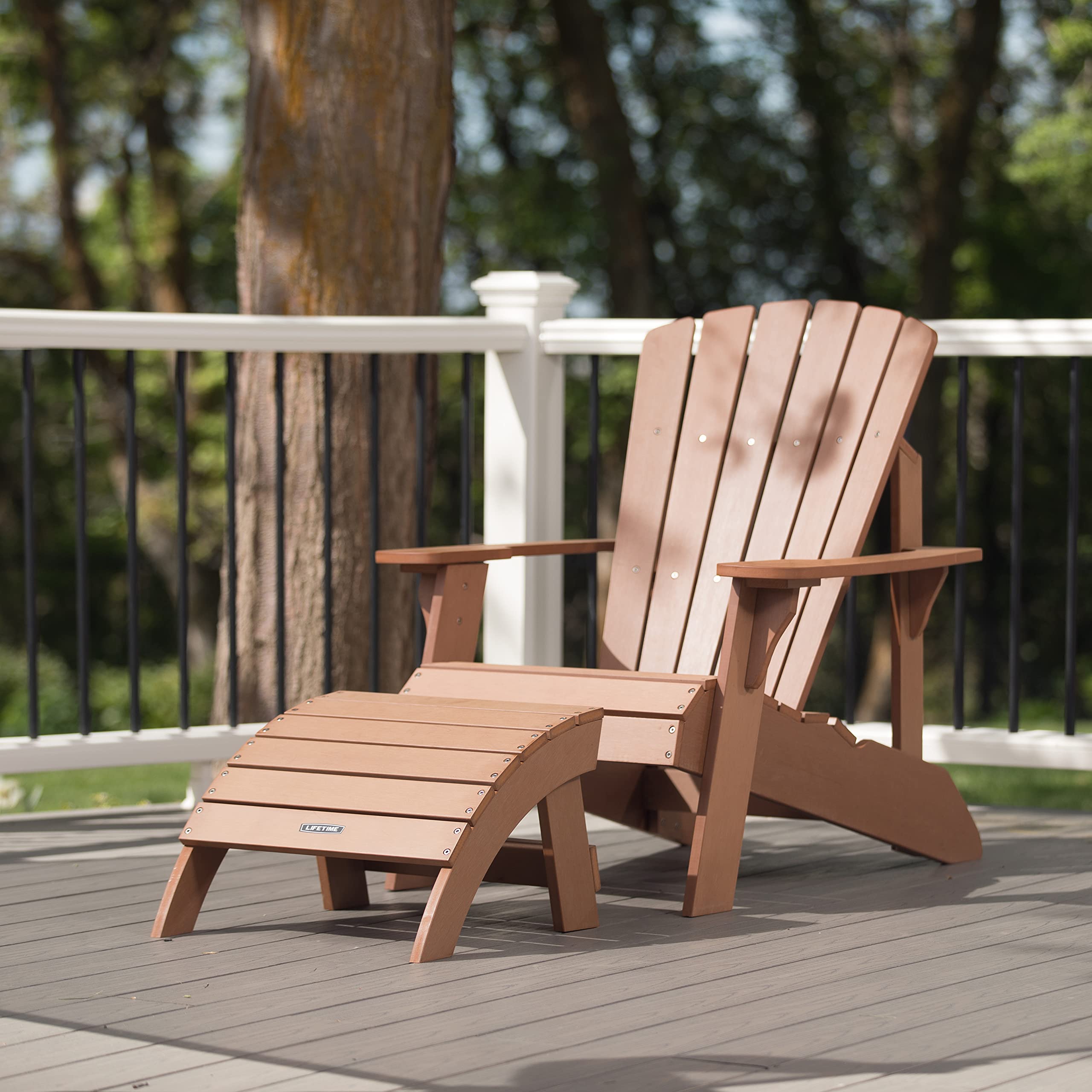 Lifetime Adirondack Ottoman 60245 | Versatile Outdoor Patio Footrest & Ottoman | Durable Weather-Resistant Wooden Design | Maintenance-Free Garden Footrest | Lightweight & Easy-to-Clean