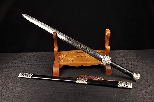 Miniatura 2 de Espada china de espiga completa de acero plegado de Damasco Zhao Yun