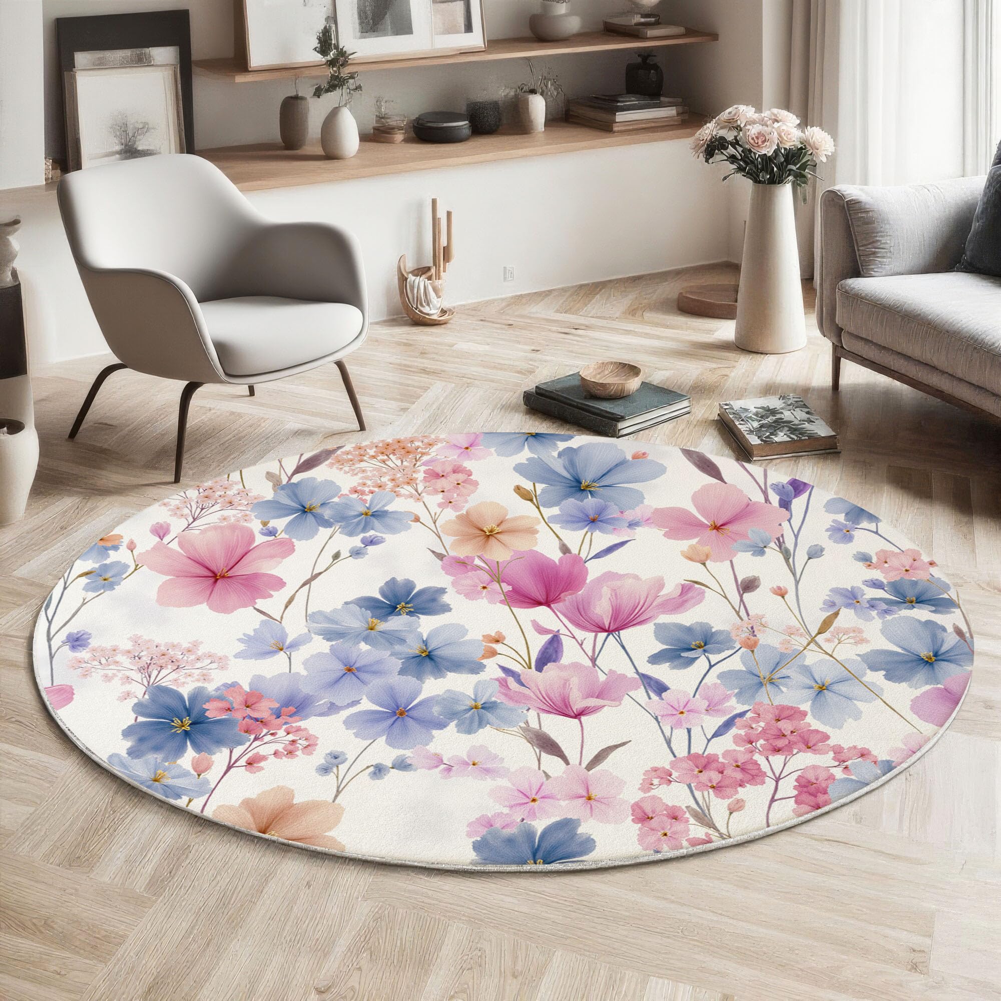 Tapis bleu poudré style guérisseur et chaleureux pour nurserie