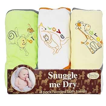 Moorstdel 3 Pcs Hooded Baby Towel, Unique Animal Design Baby Towel Set