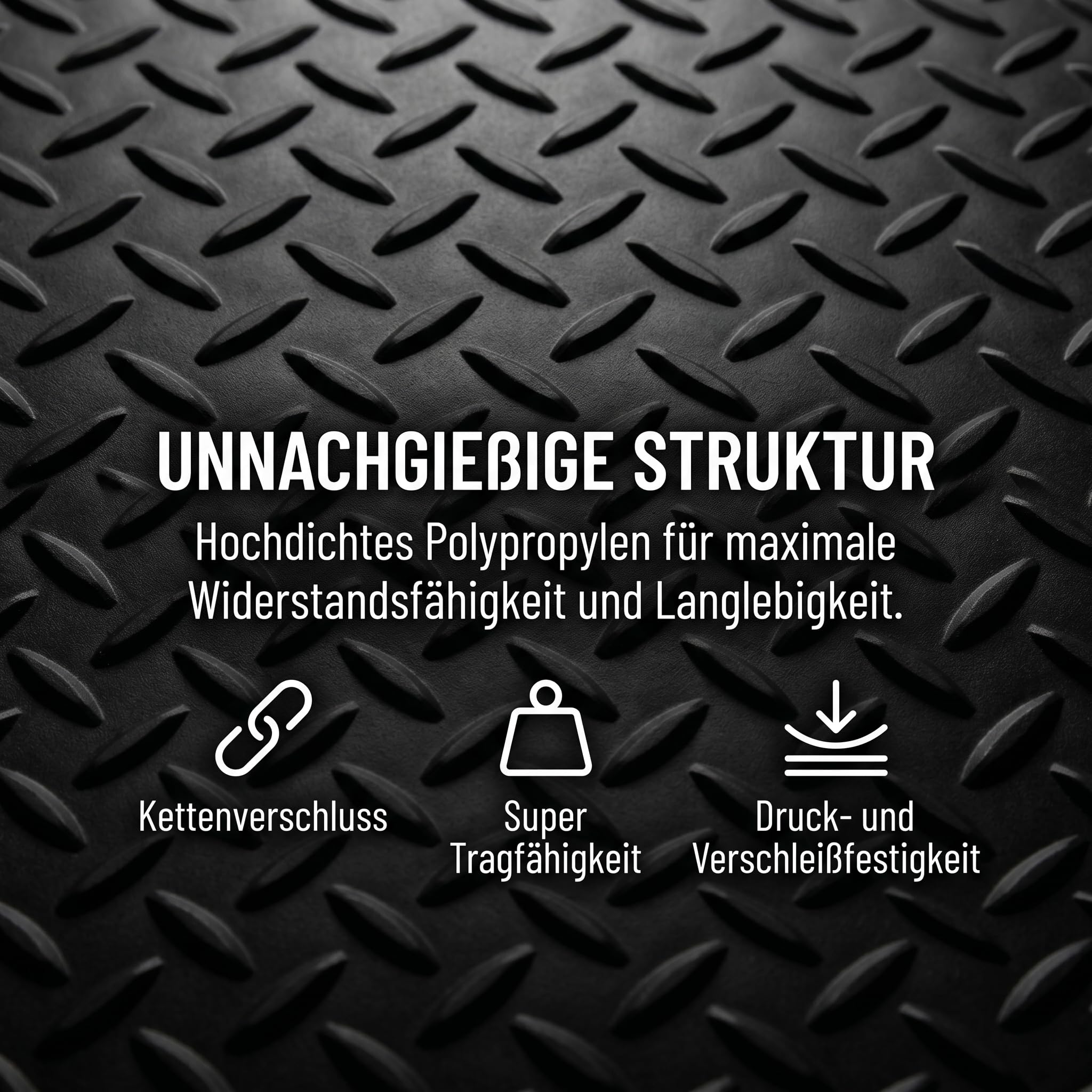 Garagenmatten PVC, 20 Stück, 40x40 cm, 18mm, schwarz | Ineinandergreifend, Rutschfest, Für Autowerkstätten, Für Garagen, Für Keller