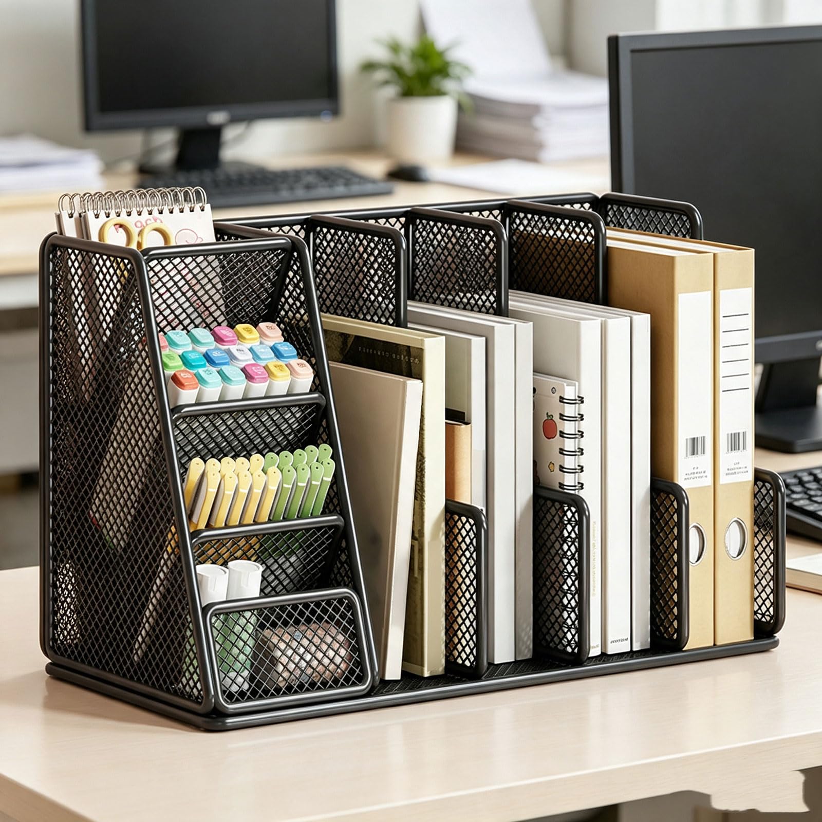 Portadocumentos de metal para escritorio, con varios