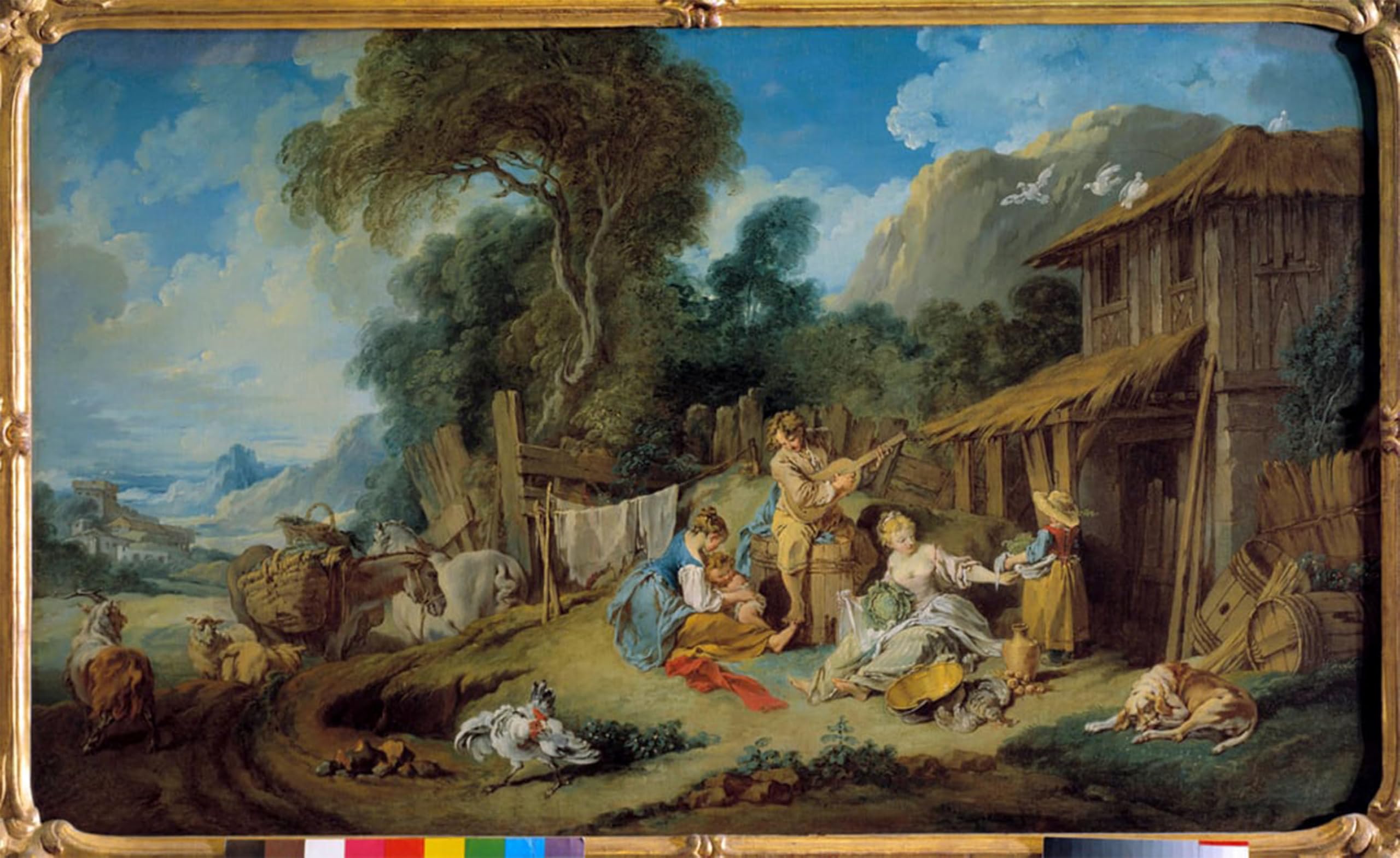 POSTERIIk Famous Animal Posters Vintage Picture The Rest of Farmers by François Boucher Modern Wall Decor for Home Decor 60x90cm