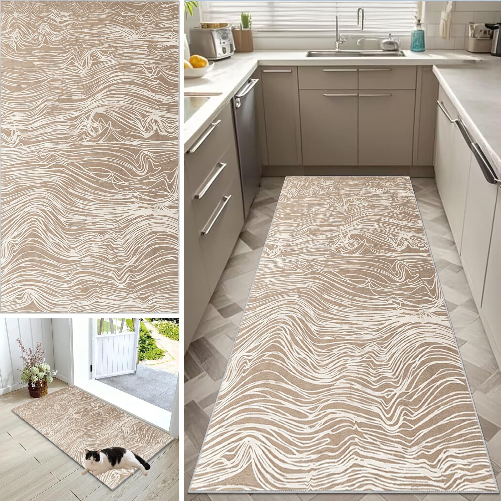 Alfombra de Cocina Lavable y Antideslizante contra Manchas