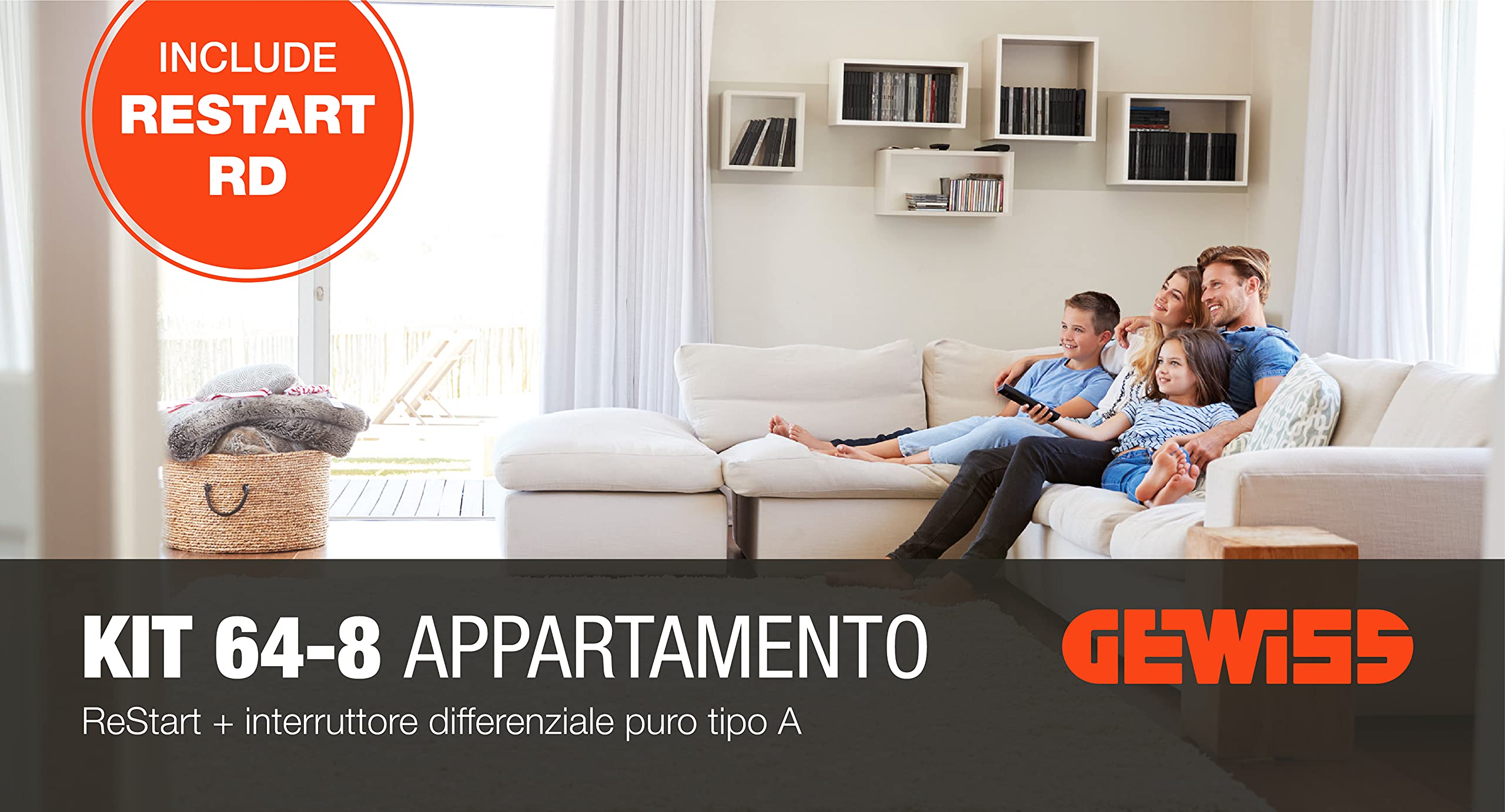 Gewiss Kit perCentralino elettrico completo a normativa 64/8 con interruttore differenziale puro a Riarmo automatico serie GW Power
