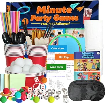 Minute Challenges Games for Birthday Party Christmas Family Game Night Gathering 24 Day Advent Calendar Games Classroom Team Building Games for 2-12 Players