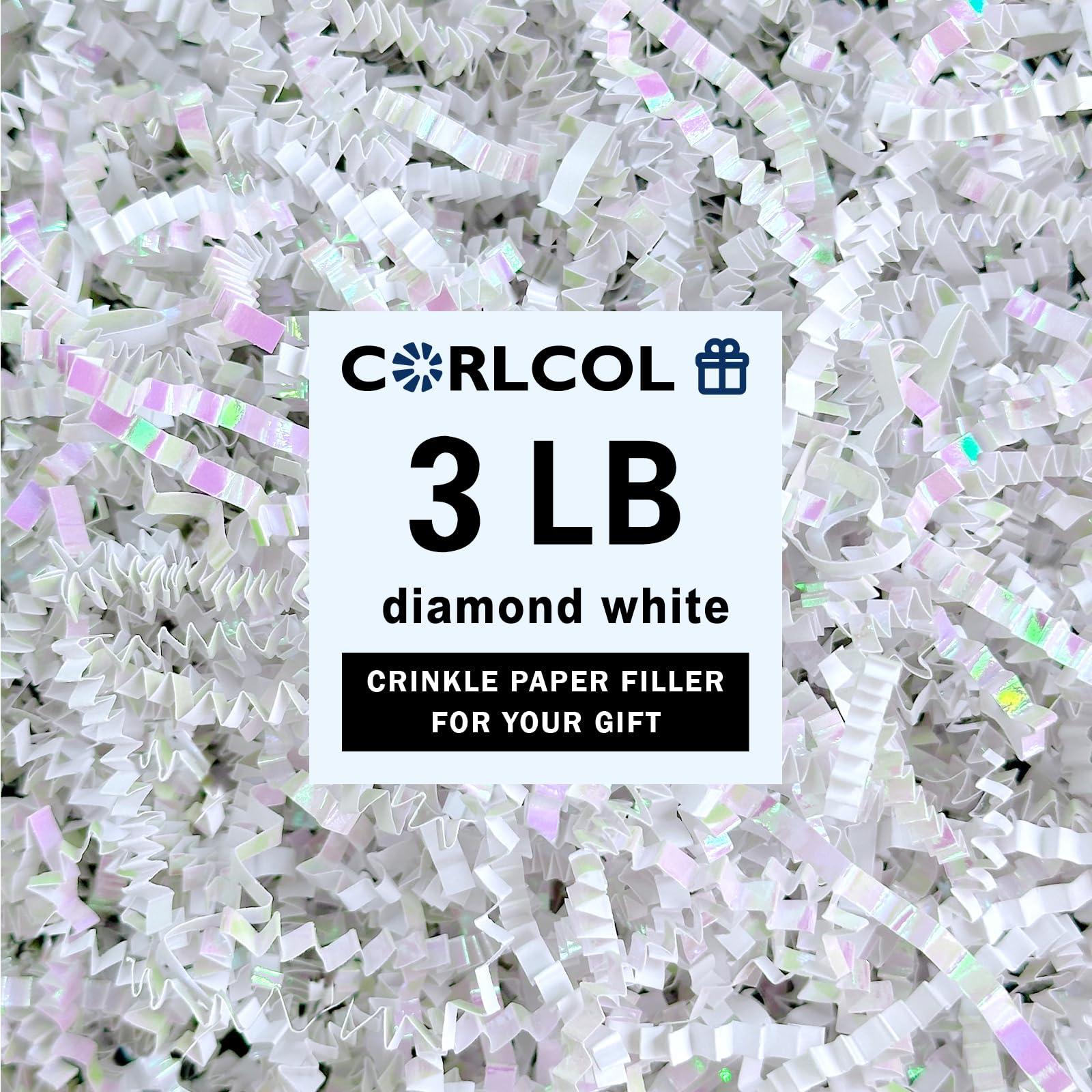 3LB Crinkle Paper Filler (Diamond White, 3 LB)