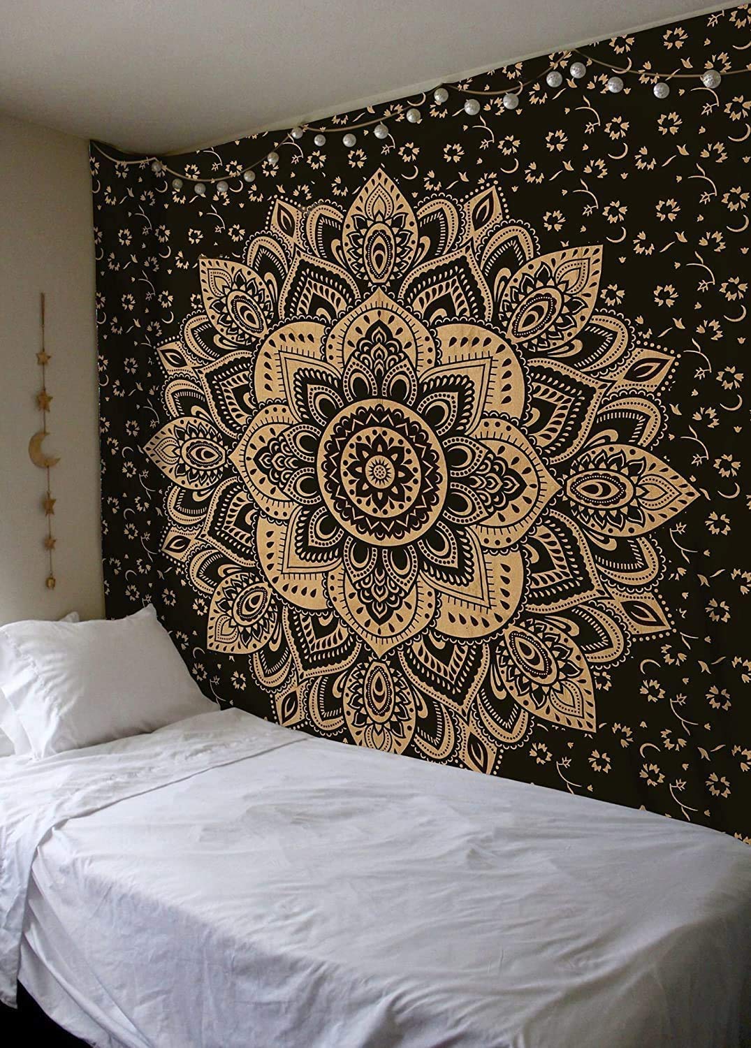 Popular Handicrafts Wall Hanging Tapestry for Bedroom Gold Ombre Mandala Wall Art Hippie Wall Hanging