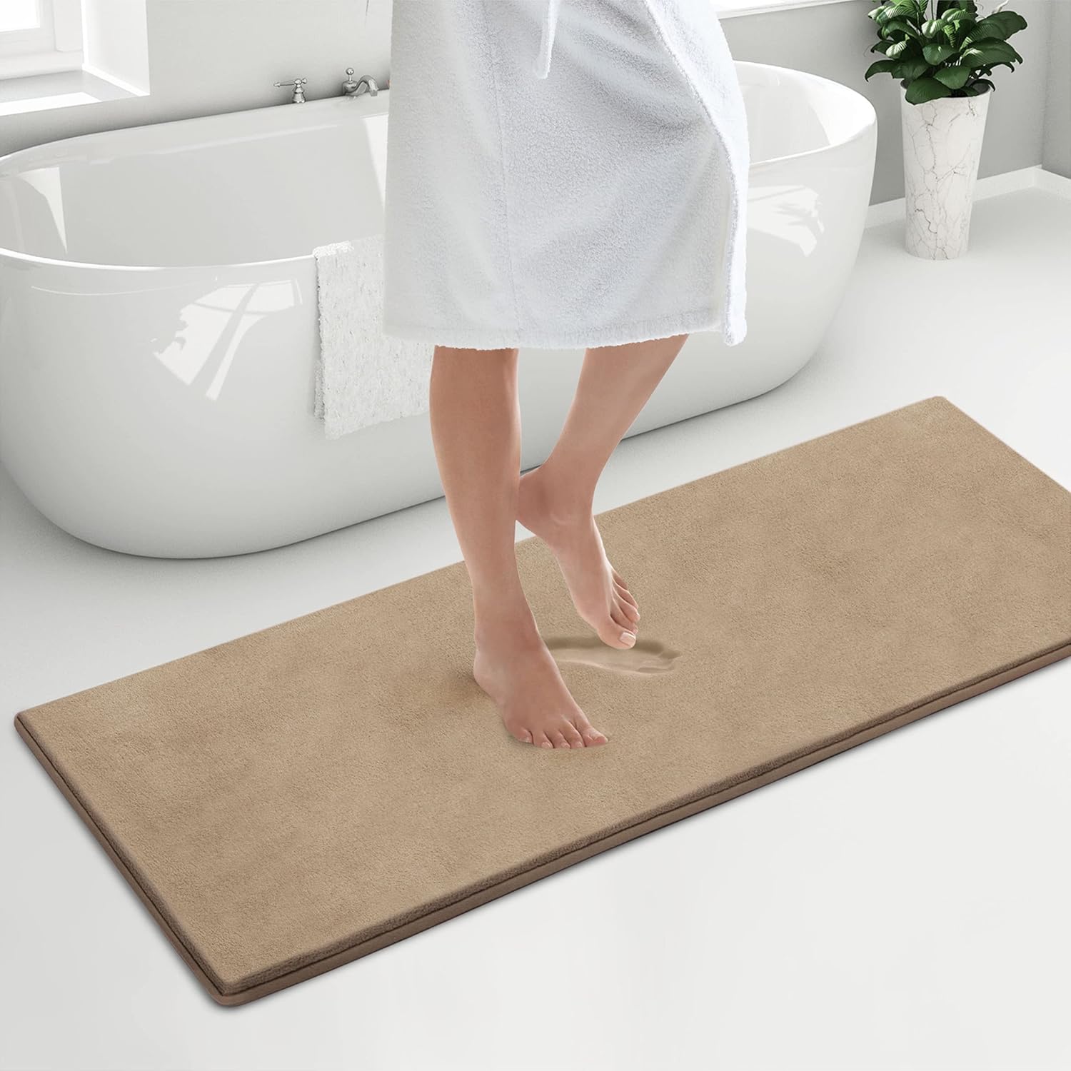 MICRODRY Luxurious Memory Foam Bath Mat, Absorbent Bathroom Mat with Skid