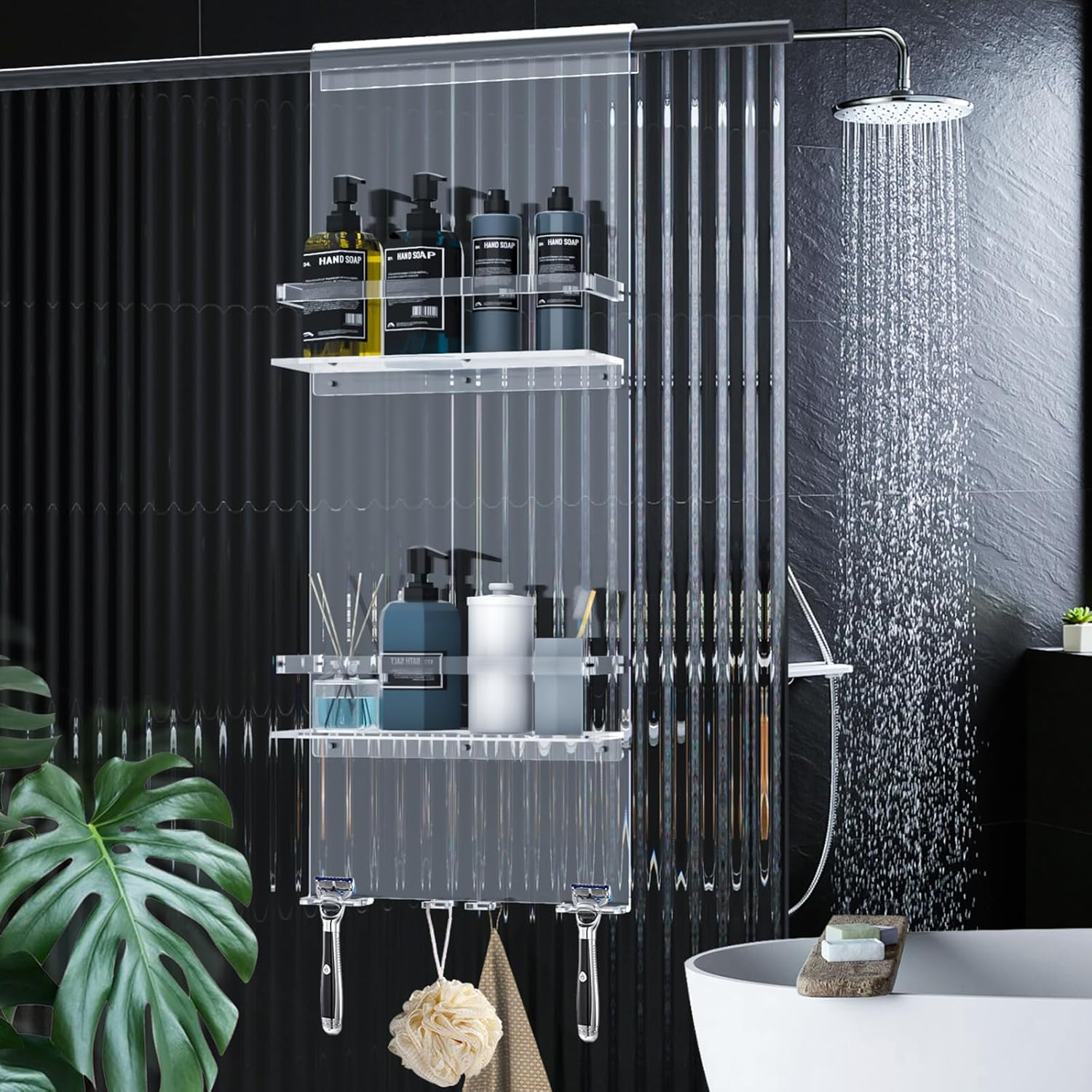 Nynelly Over The Door Shower Caddy, Acrylic Shower Caddy